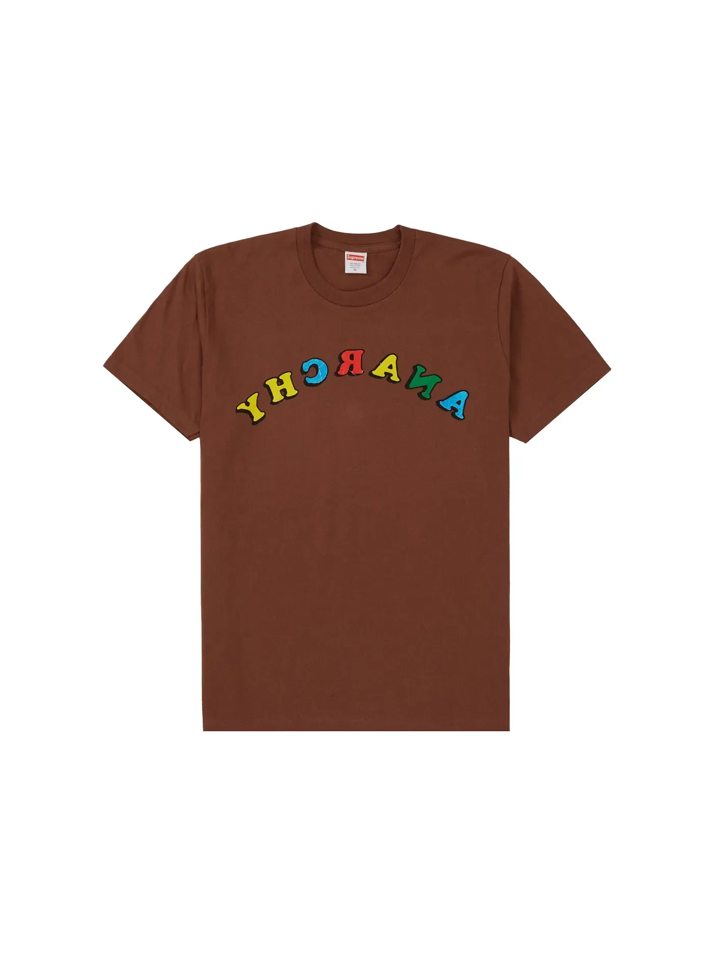 Мужская футболка с принтом Supreme Jamie Reid Anarchy Tee — изображение 1 из 1, коричневый