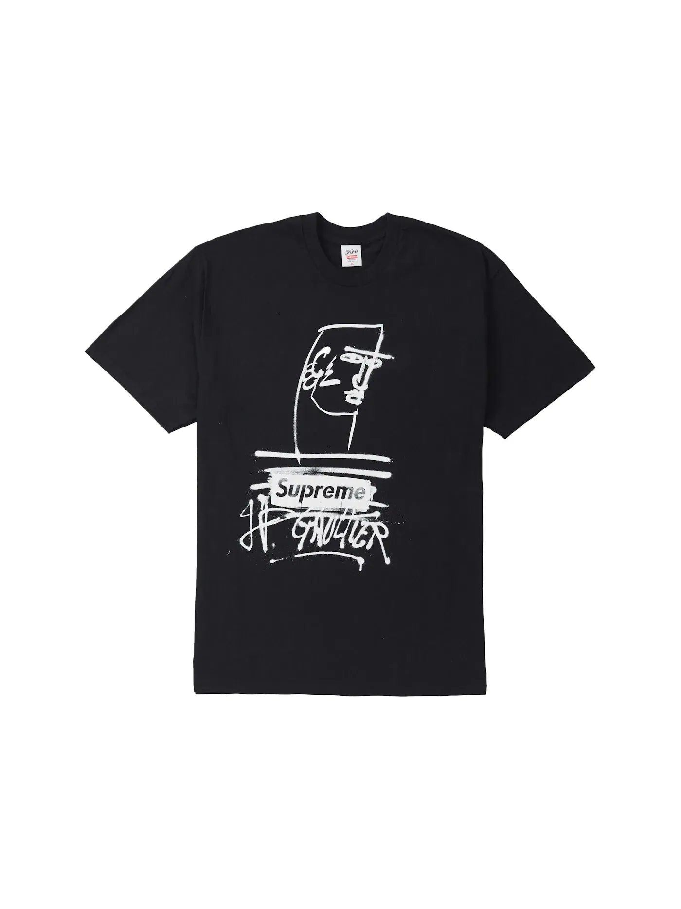 Мужская футболка с принтом Supreme Jean Paul Gaultier Tee — изображение 1 из 1, черный