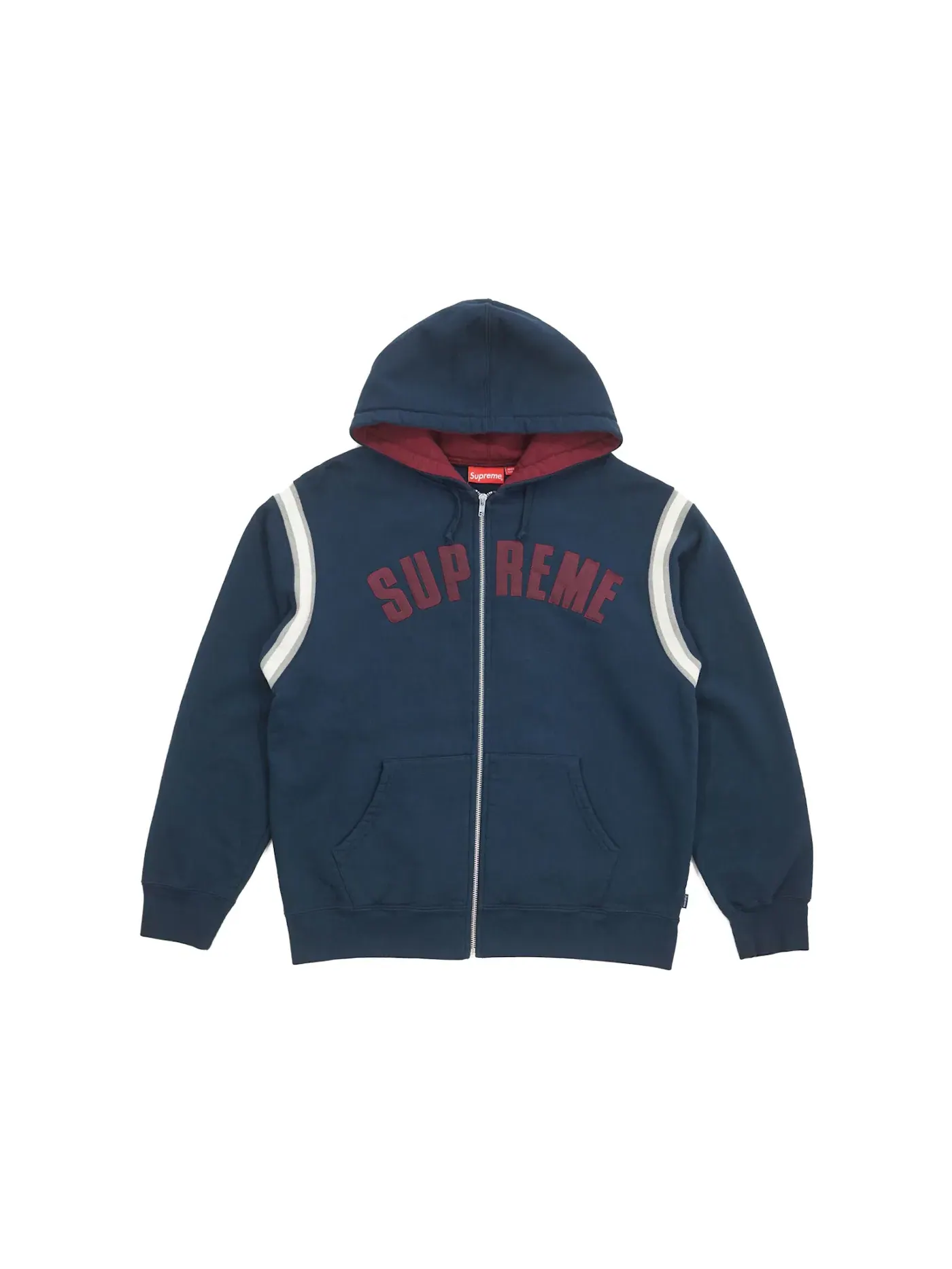Мужская худи Supreme Jet Sleeve Zip Up Hooded Sweatshirt Navy — изображение 1 из 1