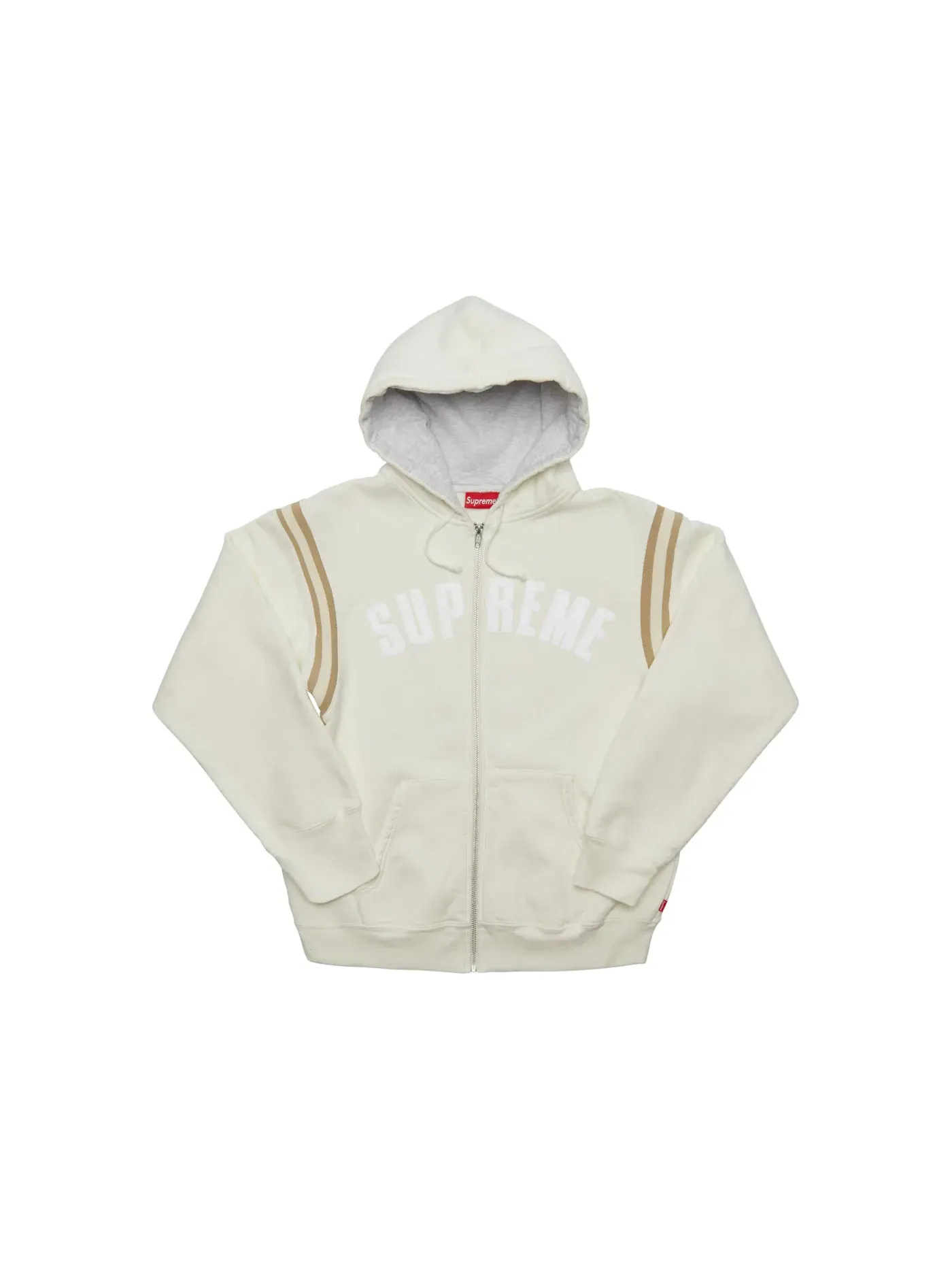 Мужская худи с молнией и длинным рукавом Supreme Jet Sleeve Zip Up Hooded Sweatshirt — изображение 1 из 1, белый
