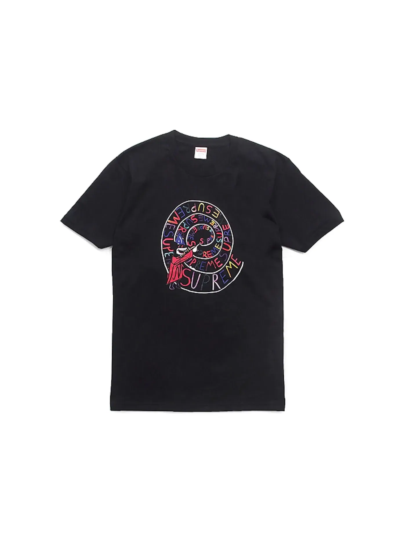 Мужская футболка с принтом Supreme Joe Roberts Swirl Tee — изображение 1 из 1, черный