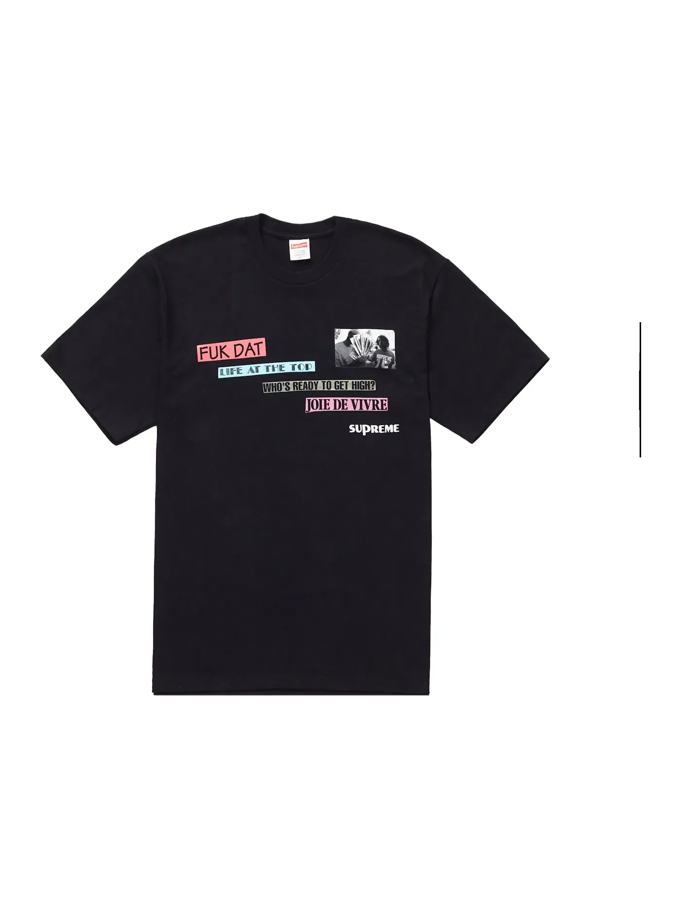 Мужская футболка с принтом Supreme Tee — изображение 1 из 1, черный