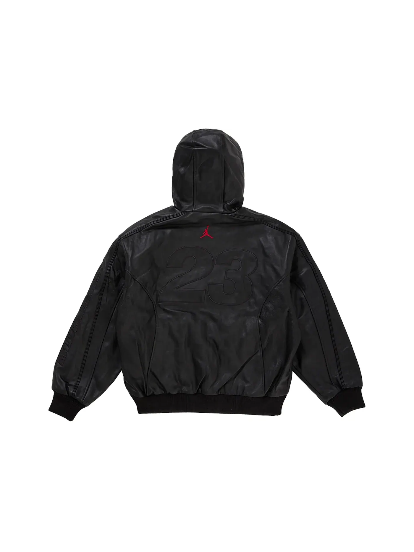 Мужская кожаная куртка с капюшоном Supreme Jordan — изображение 3 из 3, черный