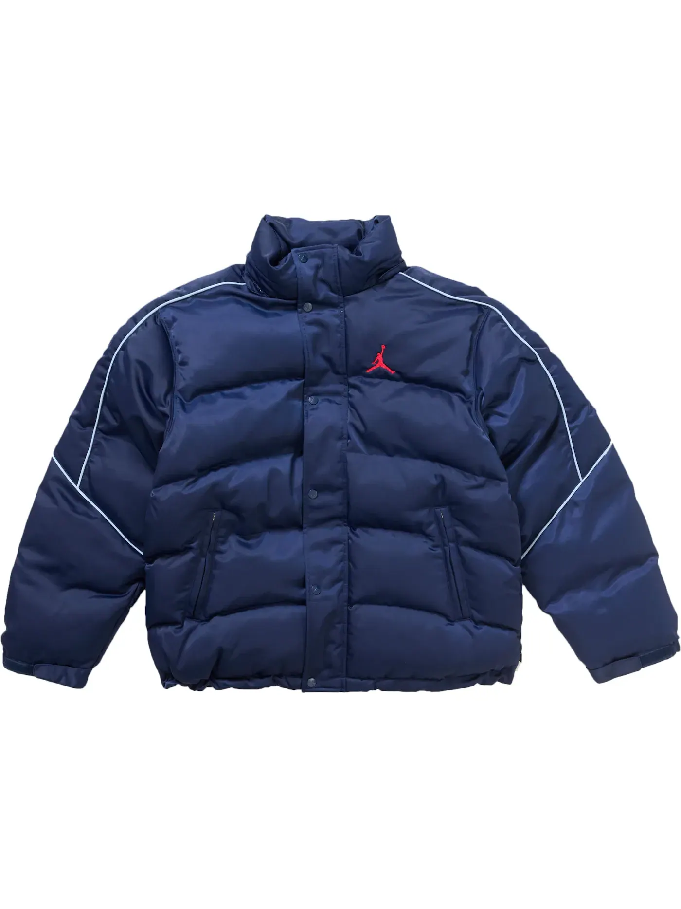Мужская куртка-пуховик с утеплителем Supreme Jordan Puffer Jacket Navy — изображение 2 из 3, темно-синий