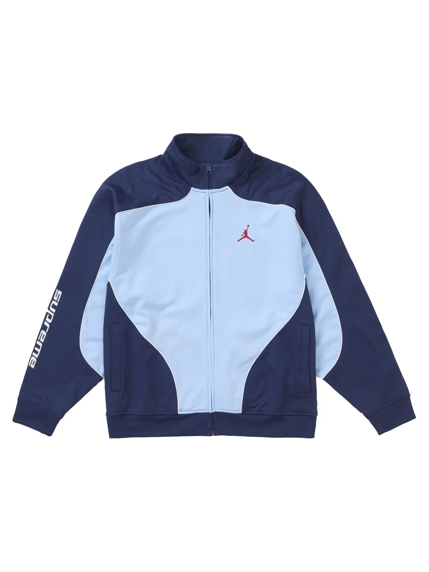 Мужская куртка из трикотажа с молнией Supreme Jordan — изображение 1 из 2, светлый синий