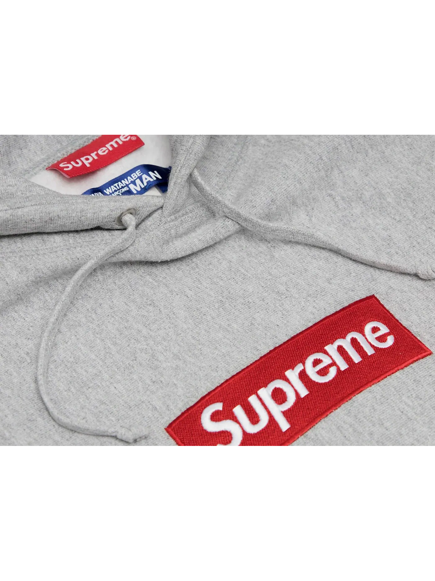 Мужская худи с принтом Junya Watanabe CdG Man Customized Box Logo Supreme — изображение 4 из 4, серый