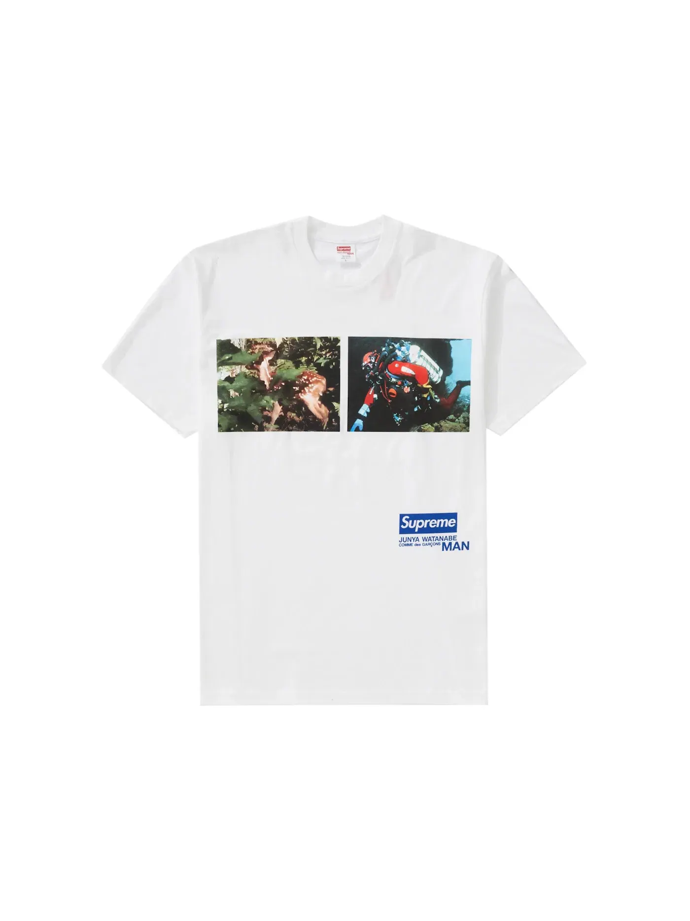 Мужская футболка с принтом Supreme Junya Watanabe CdG Man Nature Tee — изображение 1 из 1, белый