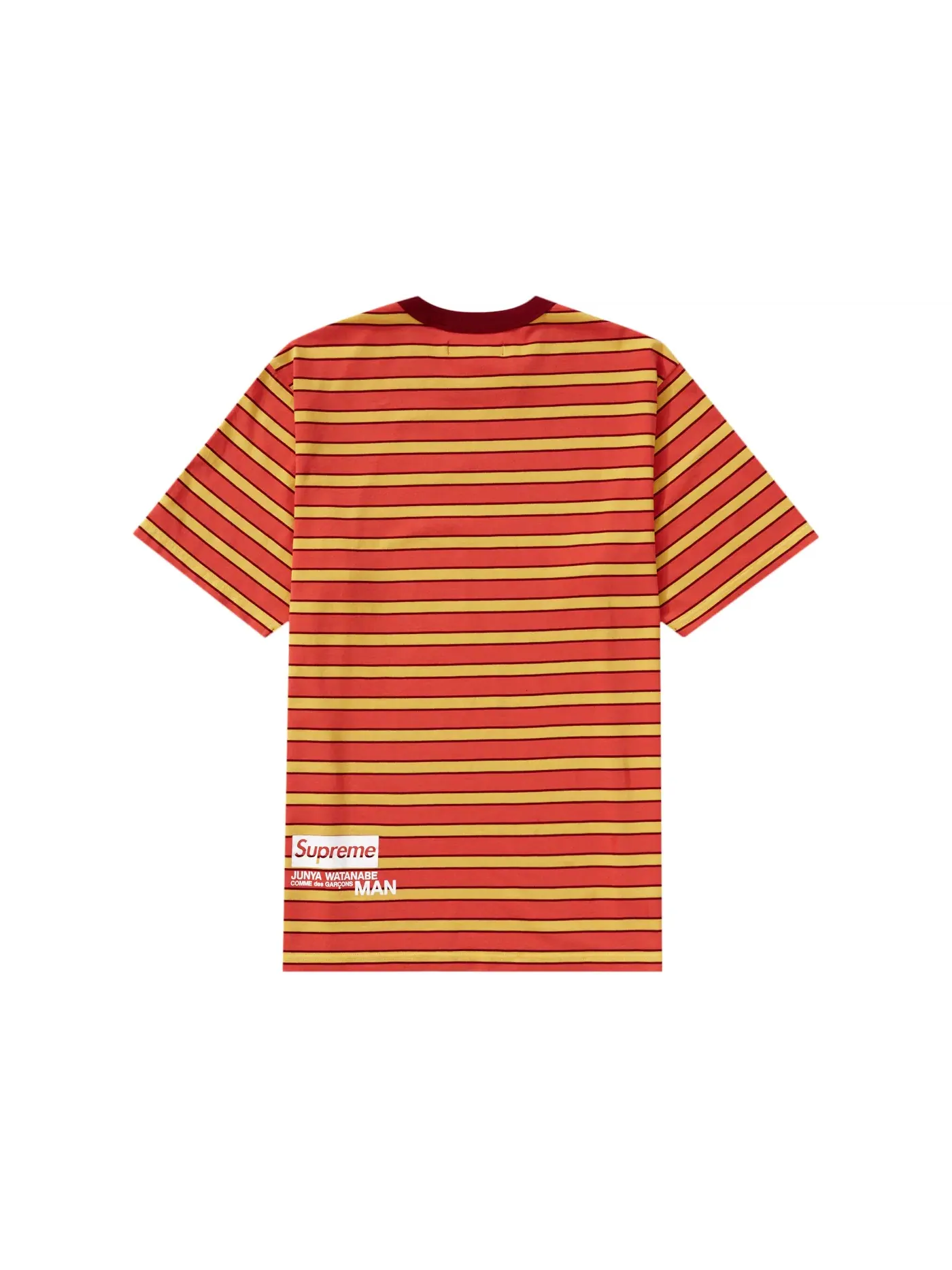 Мужская футболка с полосками JUNYA WATANABE CDG MAN Top Supreme — изображение 2 из 2, темный красный