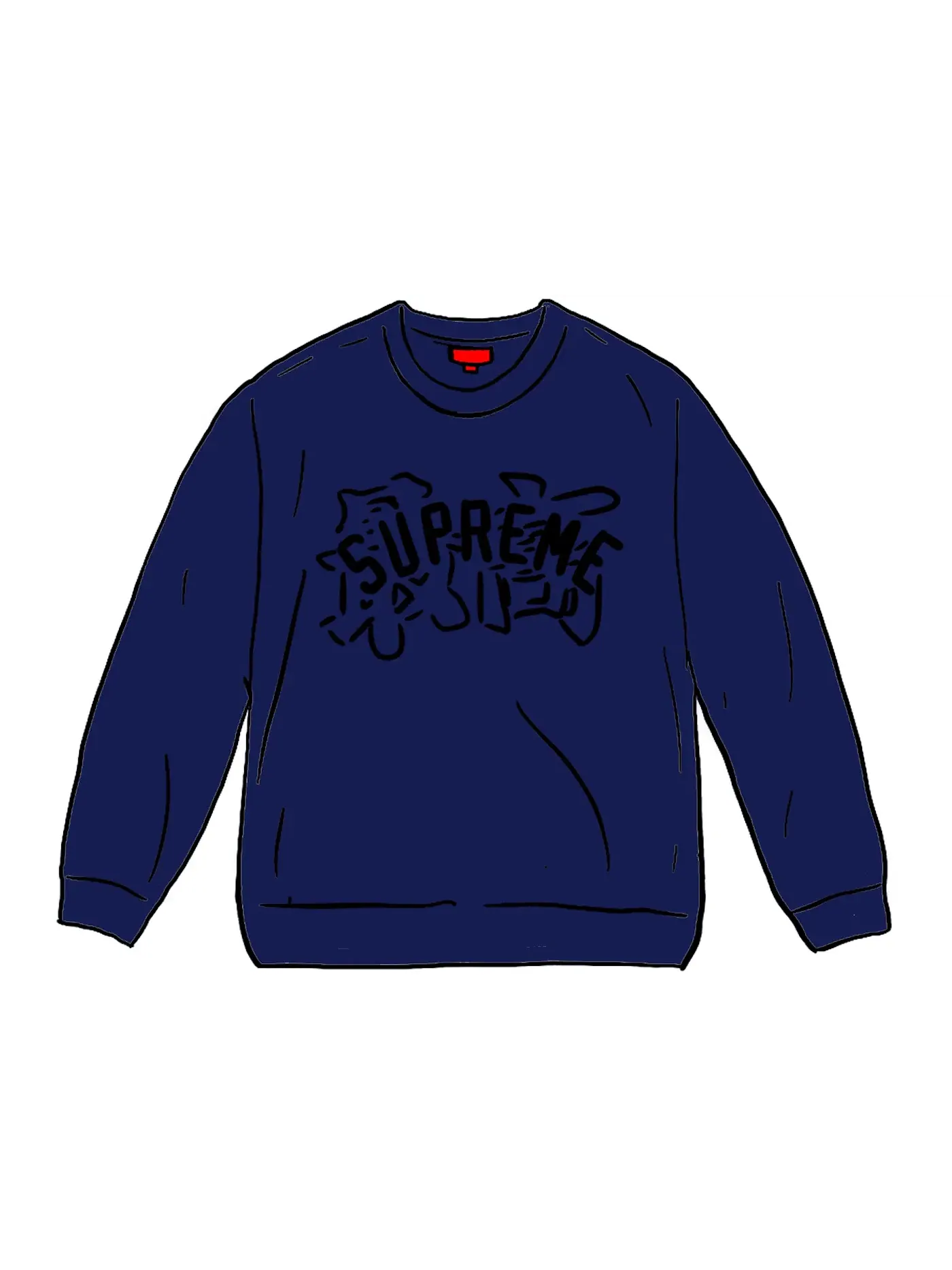 Мужской свитшот с логотипом Supreme Kanji Logo Crewneck Navy/Red — изображение 1 из 1