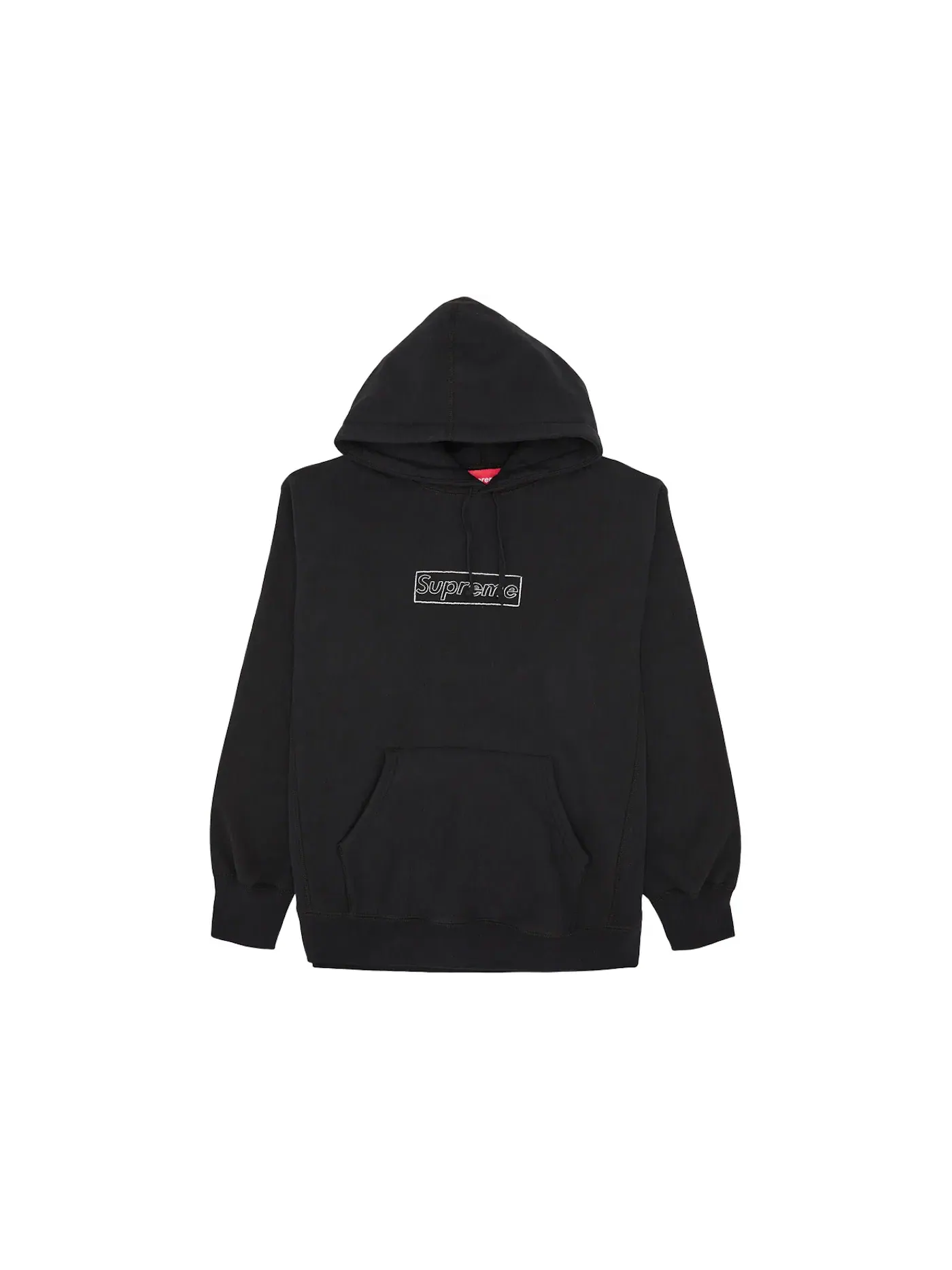 Мужской худи с принтом KAWS Chalk Logo Supreme — изображение 1 из 1, черный