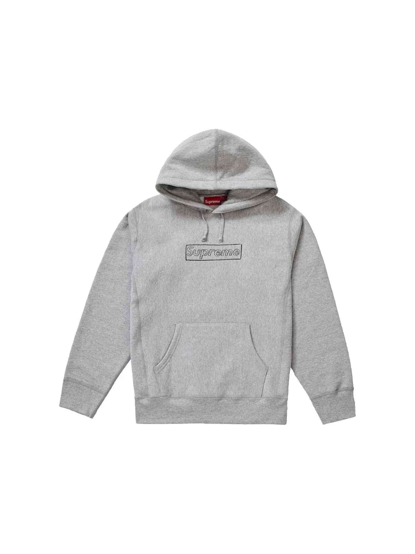 Мужской худи с принтом KAWS Chalk Logo Supreme — изображение 1 из 1, серый