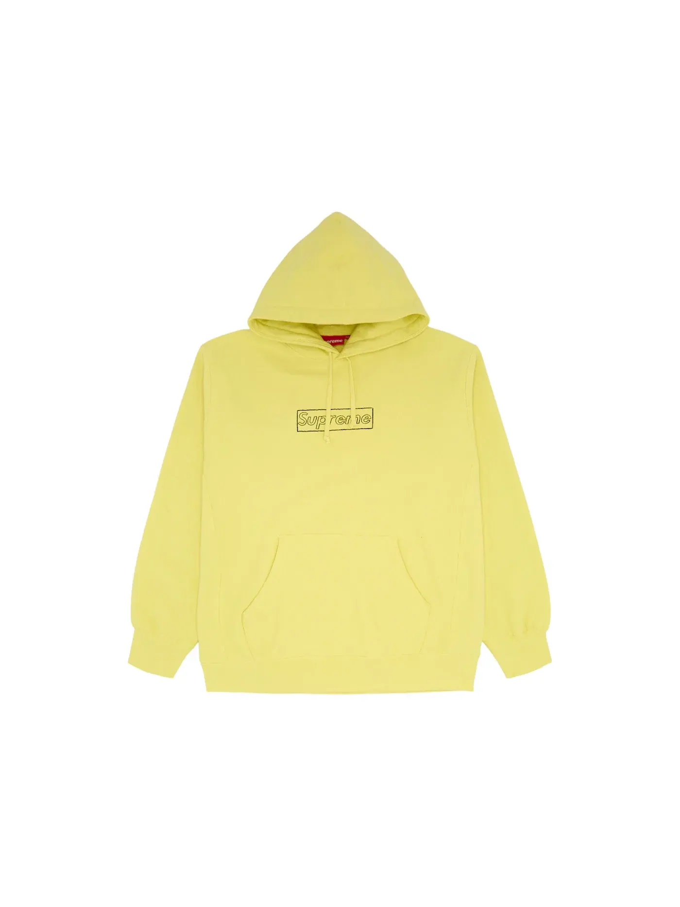 Мужской худи с принтом KAWS Chalk Logo Supreme — изображение 1 из 1, желтый