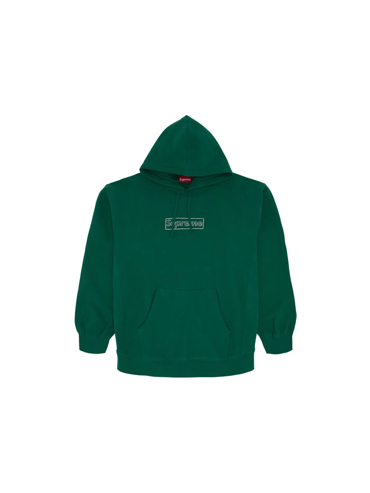 Мужской худи с принтом KAWS Chalk Logo Supreme — изображение 1 из 1, зеленый