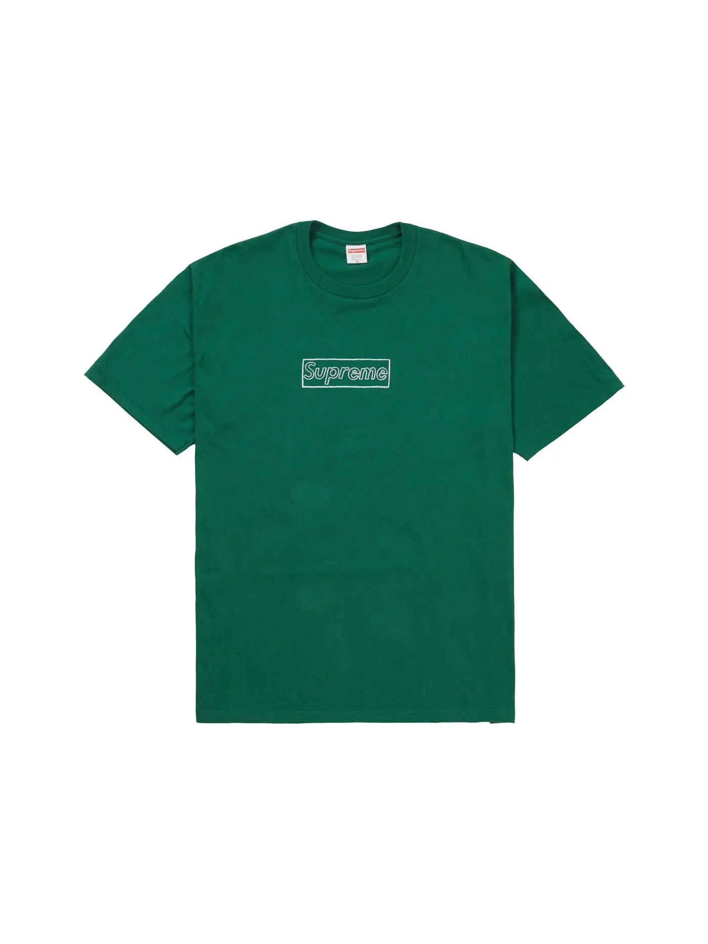 Мужская футболка с принтом KAWS Chalk Logo Supreme — изображение 1 из 1, зеленый