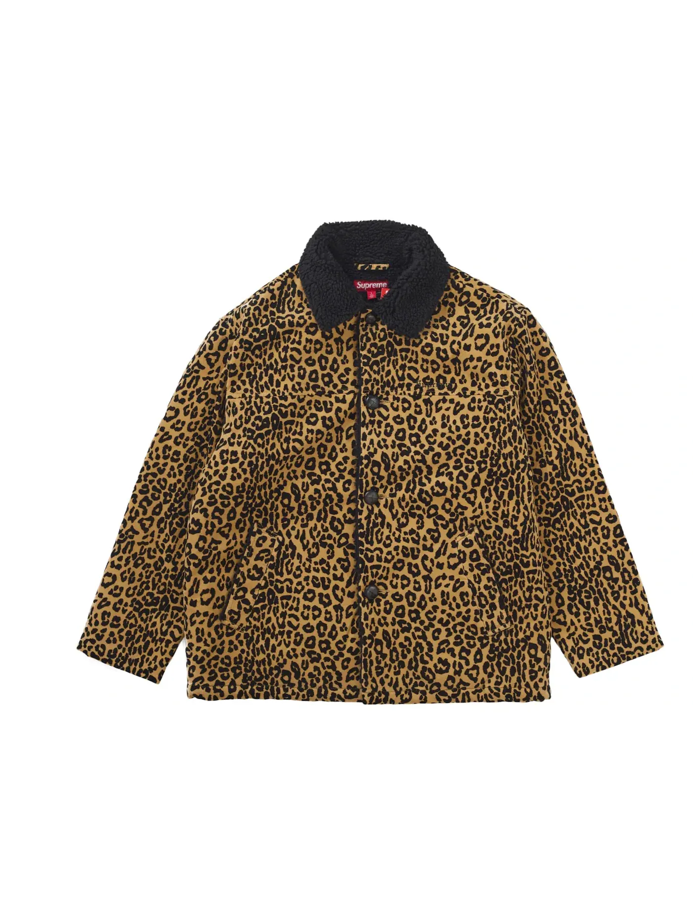 Мужское пальто из вельвета Leopard Supreme — изображение 1 из 3, леопардовый