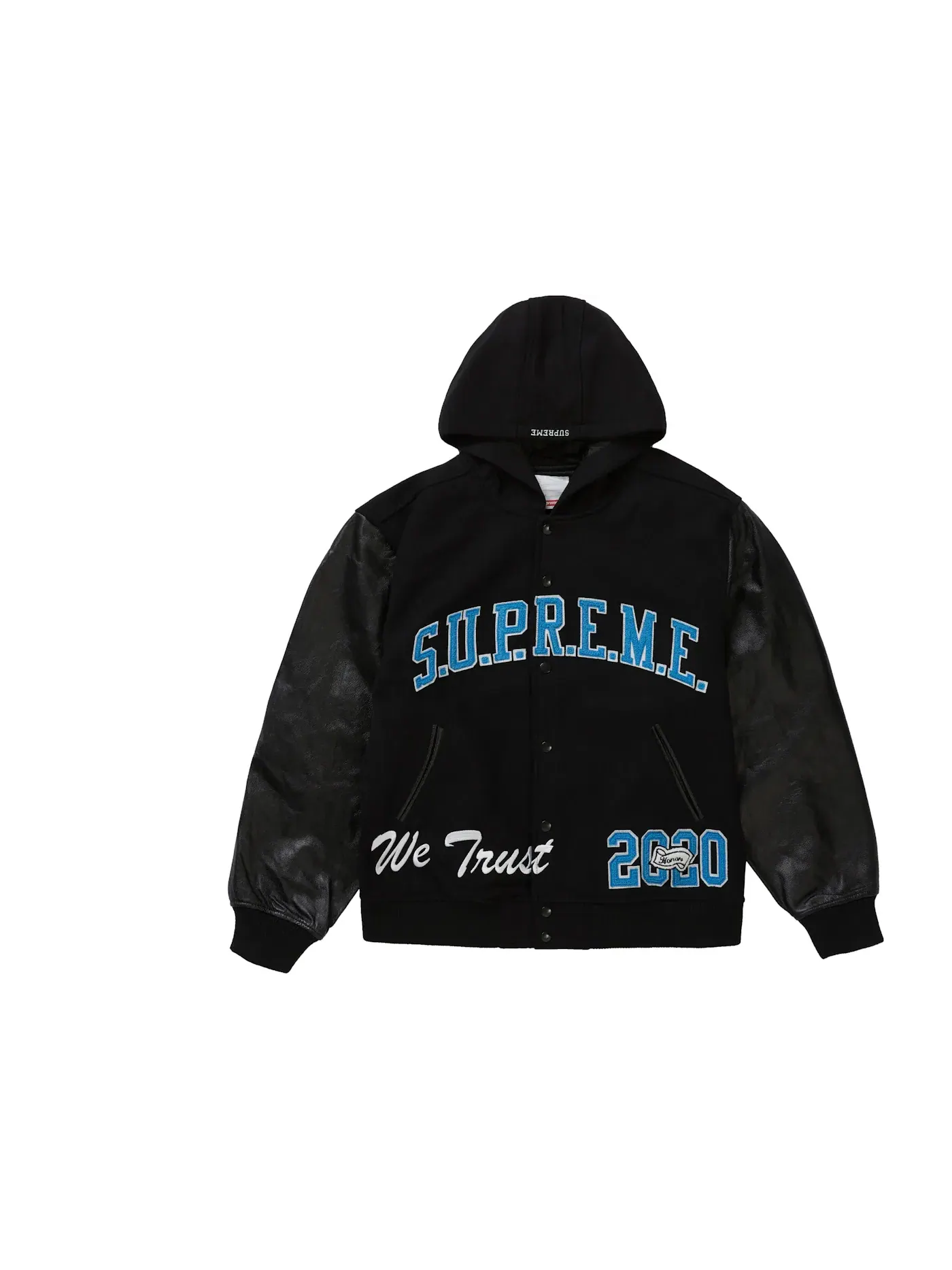 Мужская куртка-бомбер с капюшоном Varsity Jacket Supreme — изображение 1 из 3, черный