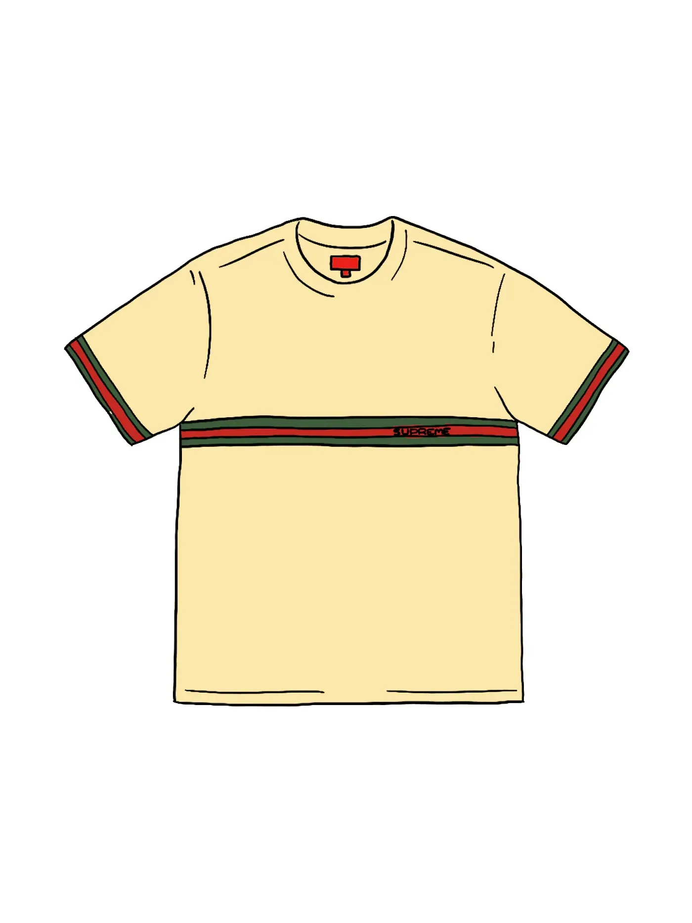 Мужская футболка с принтом Supreme S/S Top (SS20) — изображение 1 из 1, светлый желтый