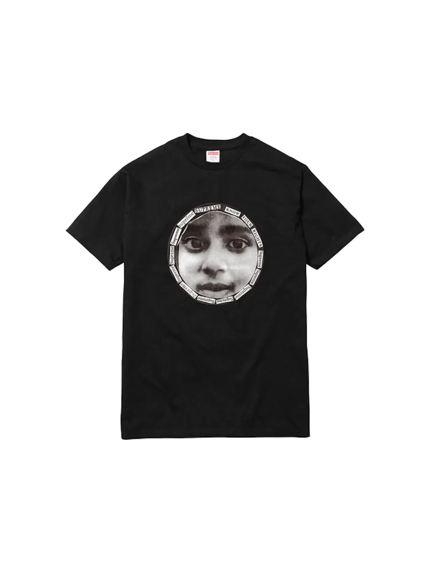 Мужская футболка с принтом Supreme Know Your Rights Tee — изображение 1 из 1, черный