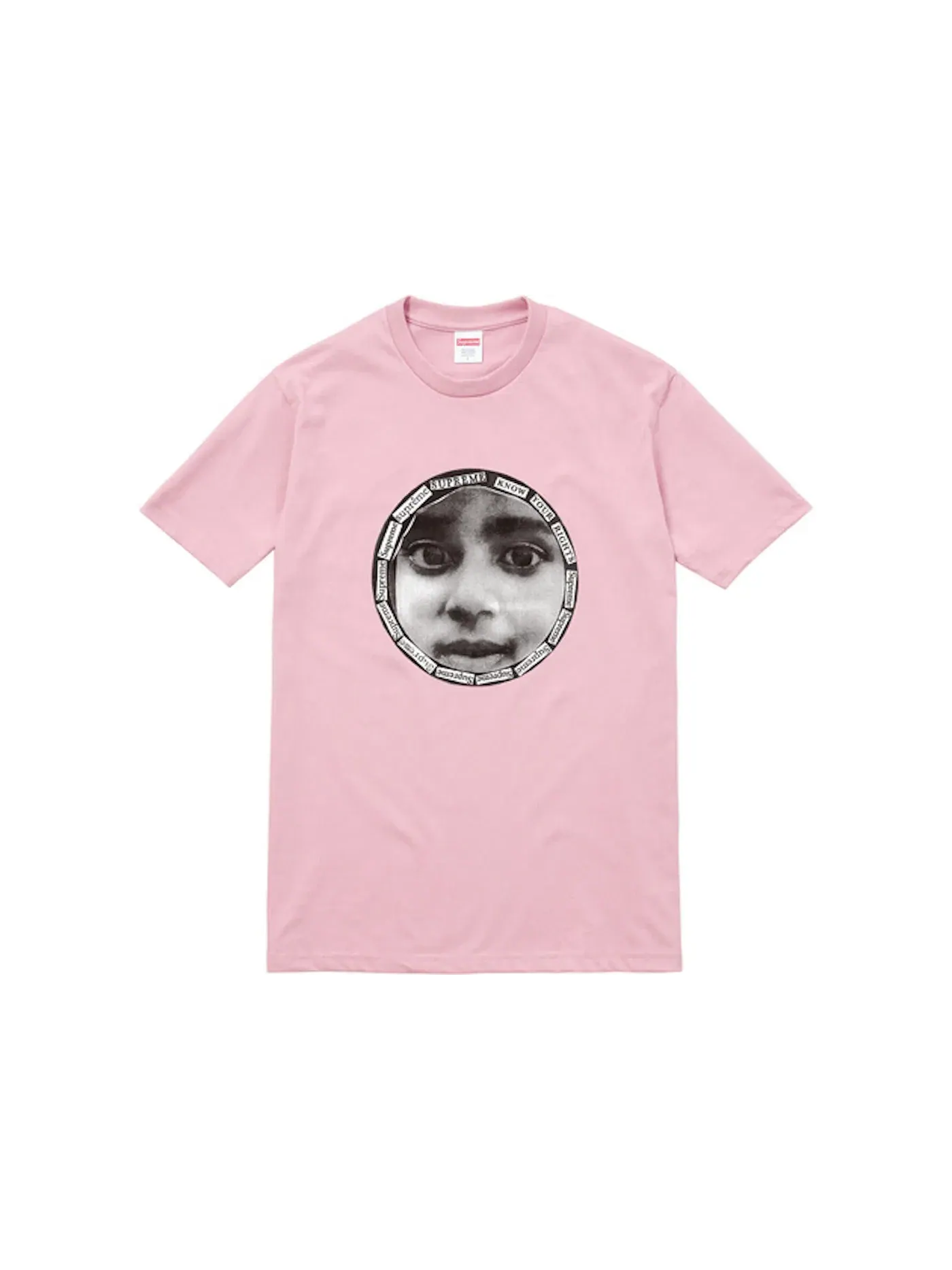 Мужская футболка с принтом Supreme Know Your Rights Tee — изображение 1 из 1, розовый