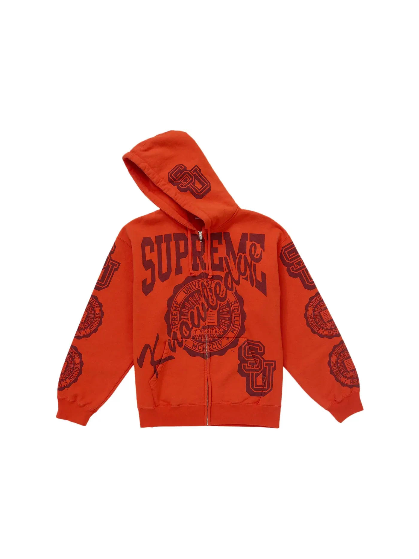 Мужская худи на молнии Supreme Supreme Knowledge Reigns — изображение 1 из 1, красный