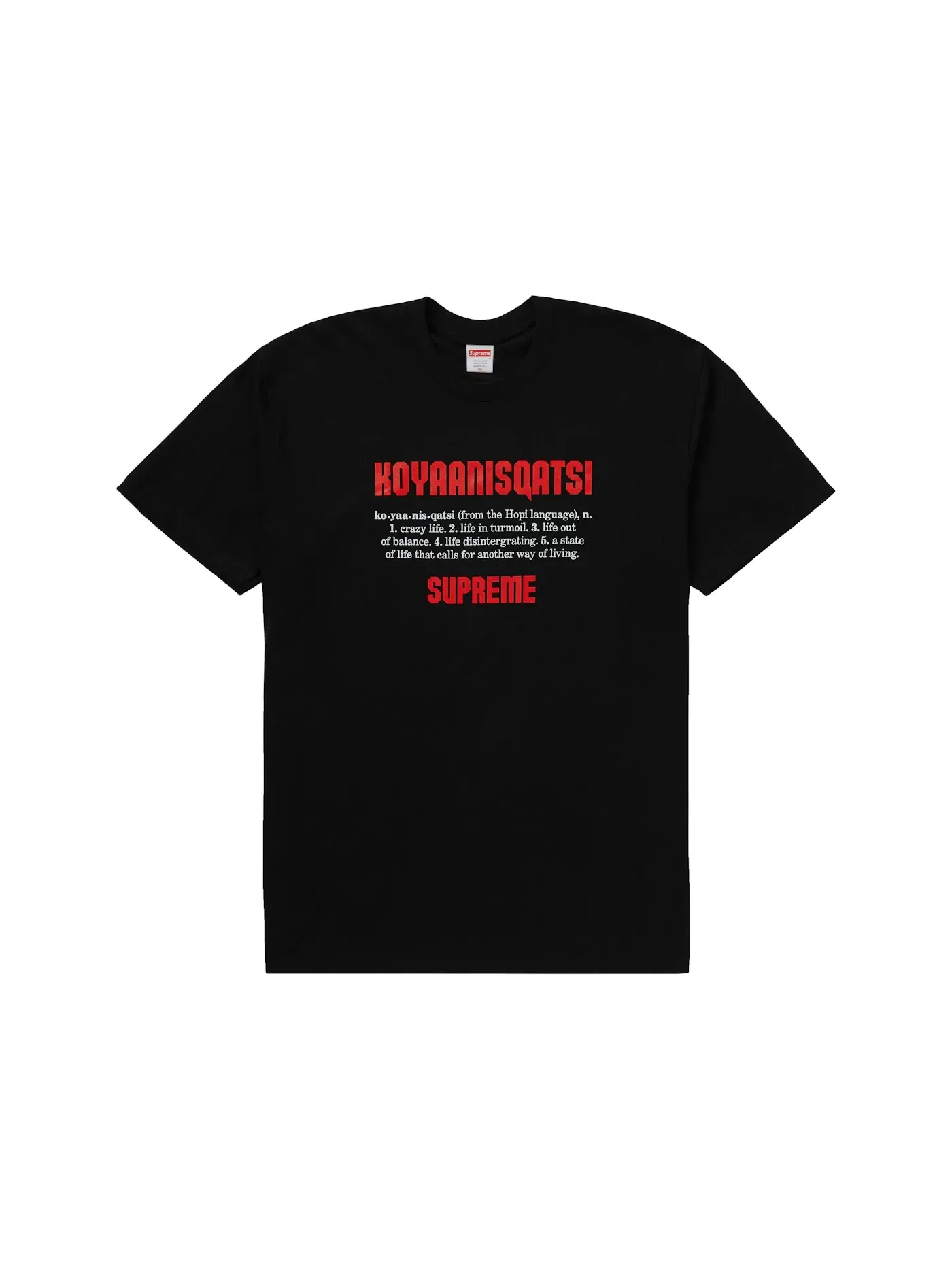Мужская футболка с принтом Supreme Koyaanisqatsi Tee — изображение 1 из 1, черный