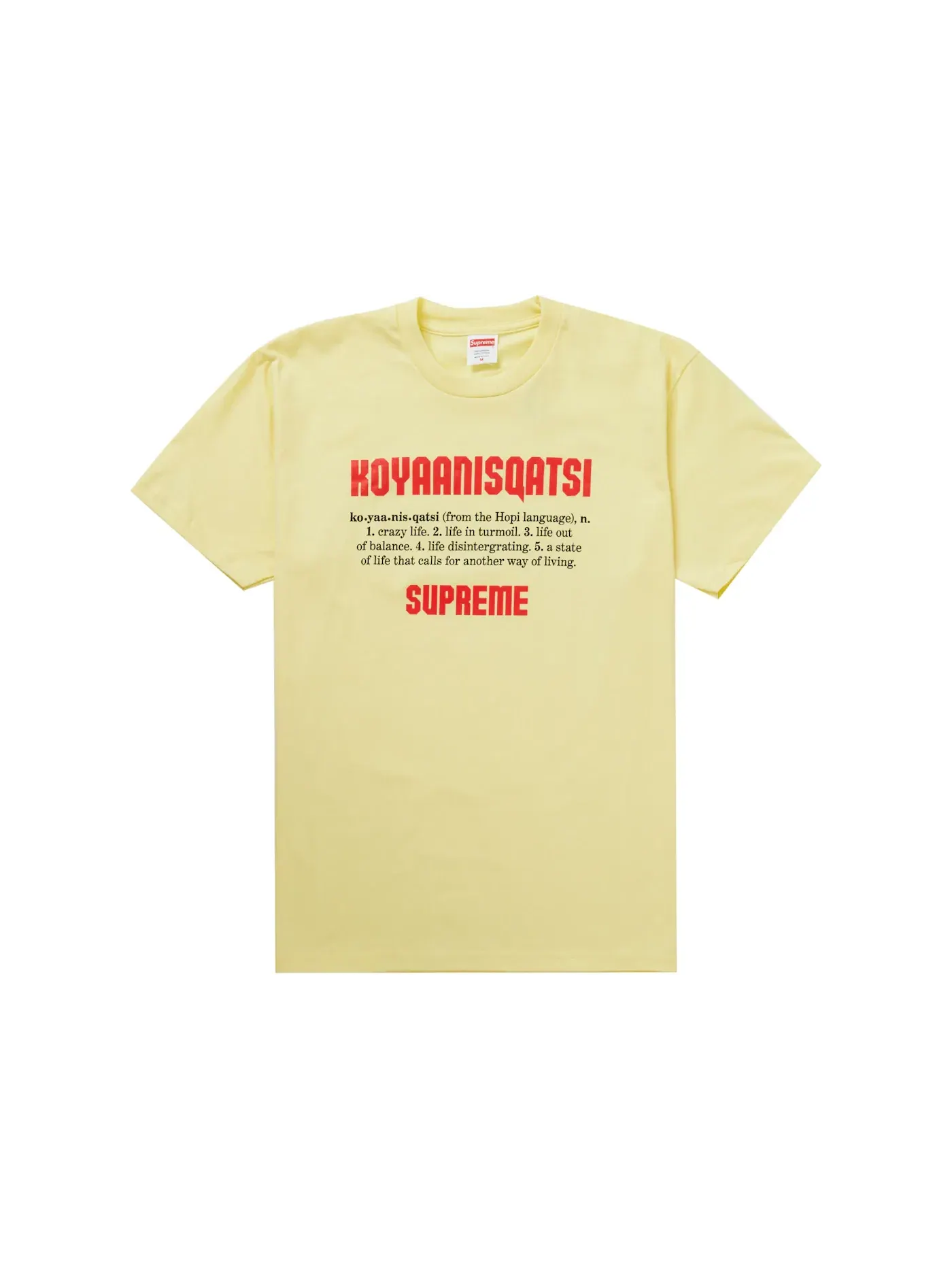 Мужская футболка с принтом Supreme Tee — изображение 1 из 1, бледный желтый