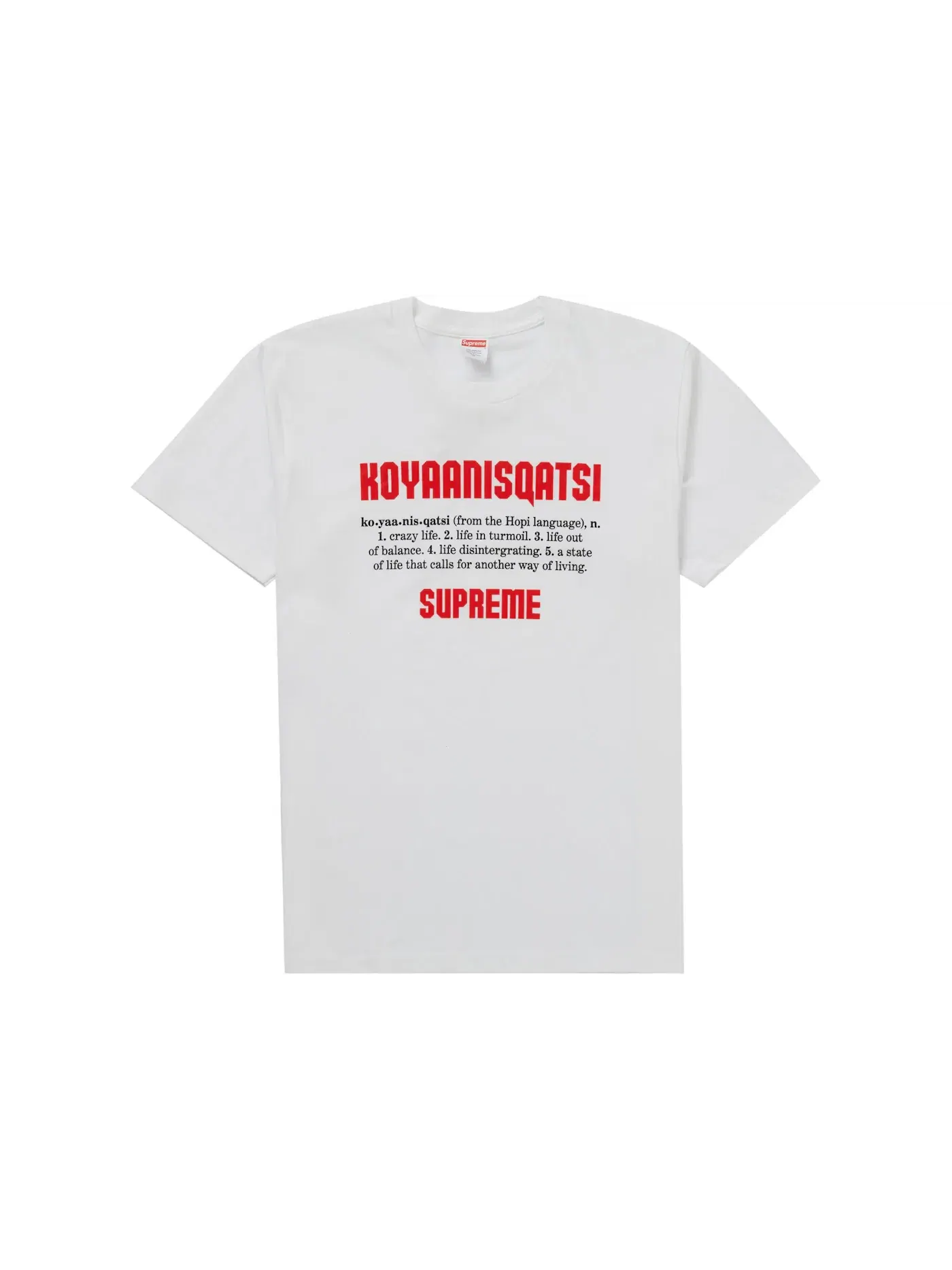 Мужская футболка с принтом Supreme Koyaanisqatsi Tee — изображение 1 из 1, белый