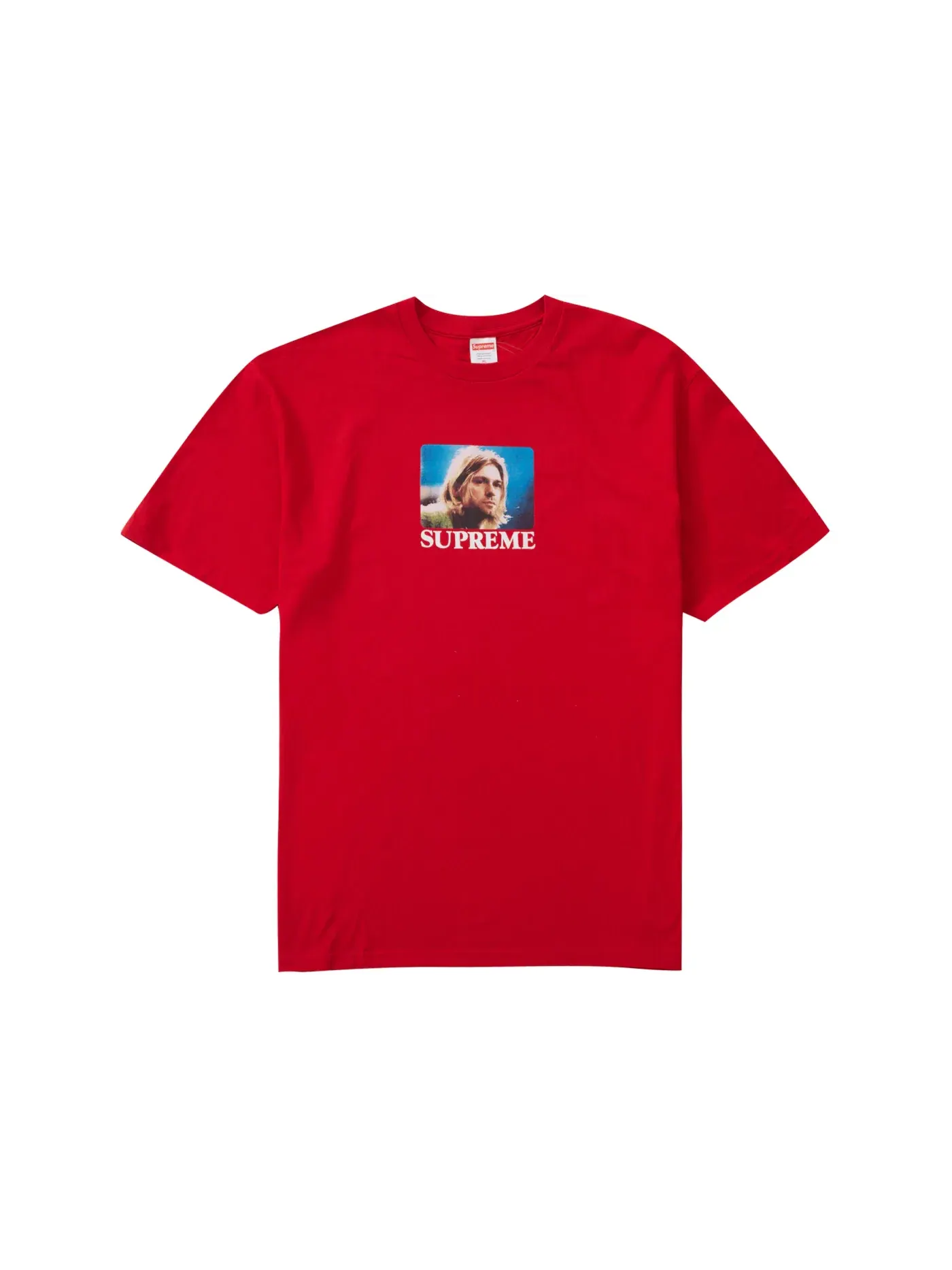 Мужская футболка с принтом Kurt Cobain Tee Supreme — изображение 1 из 1, красный