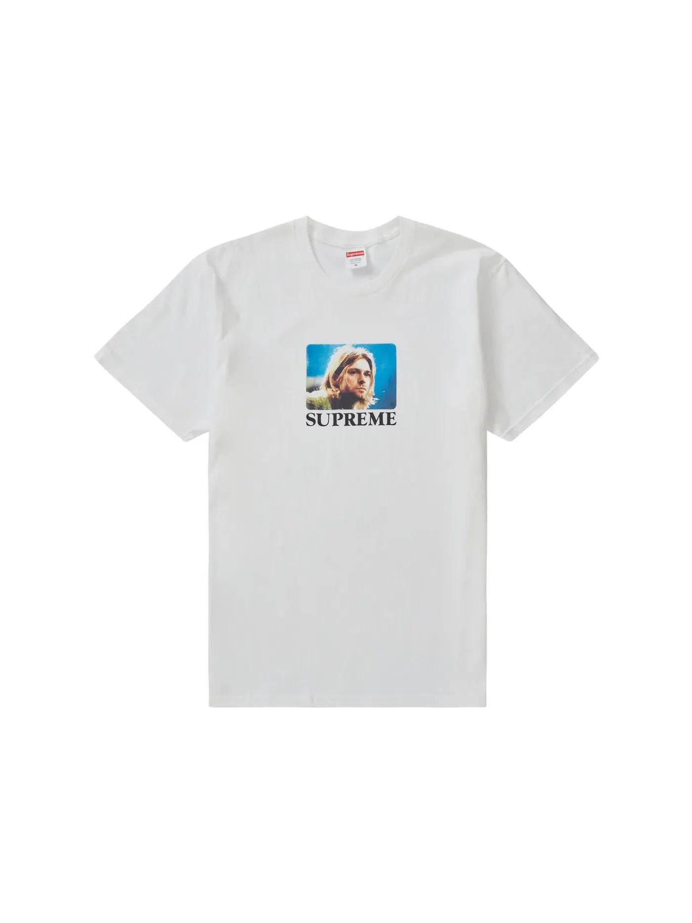 Мужская футболка с принтом Kurt Cobain Tee Supreme — изображение 1 из 1, белый