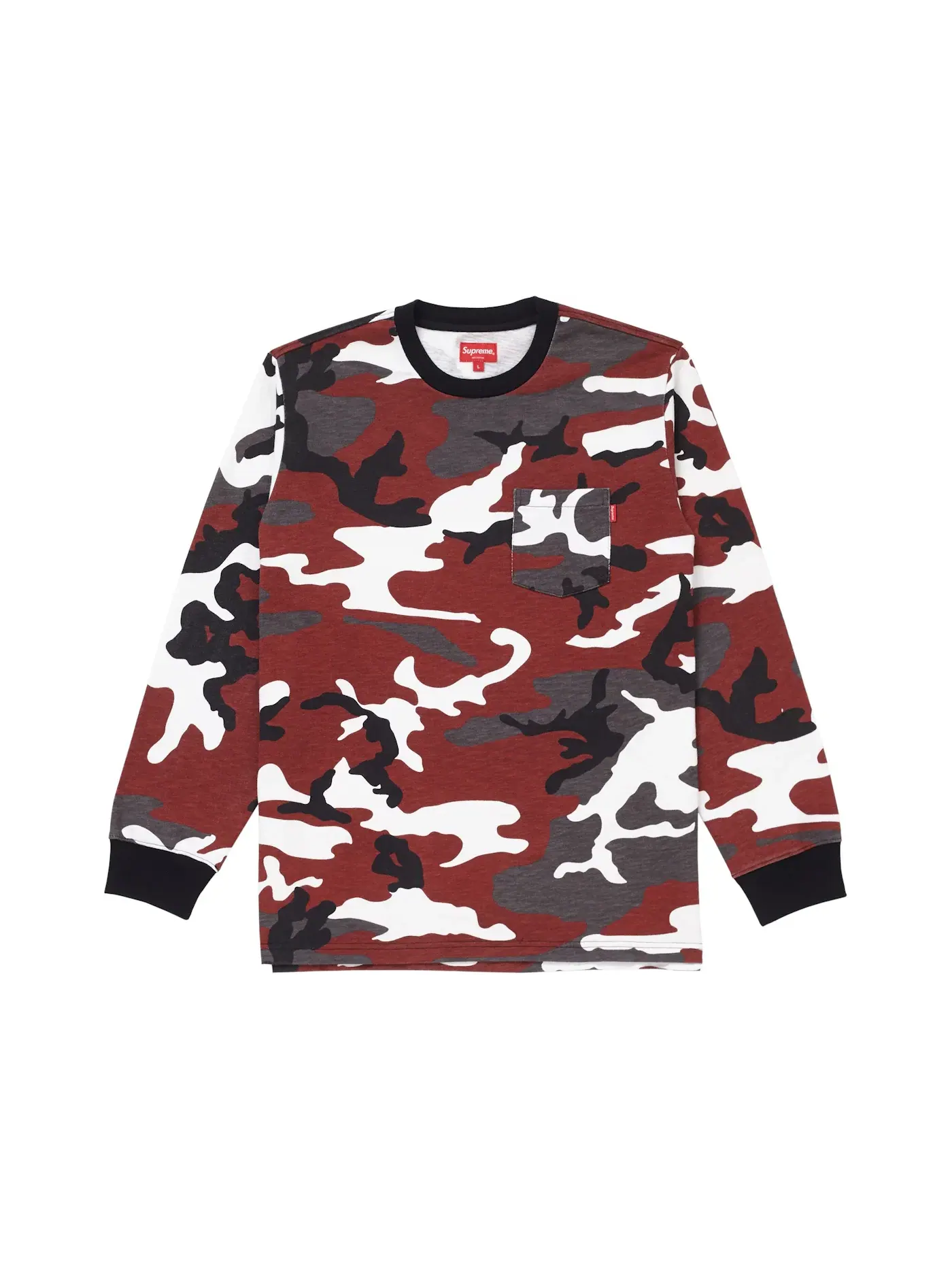 Мужская футболка с длинным рукавом Supreme (FW18) — изображение 1 из 1, красный