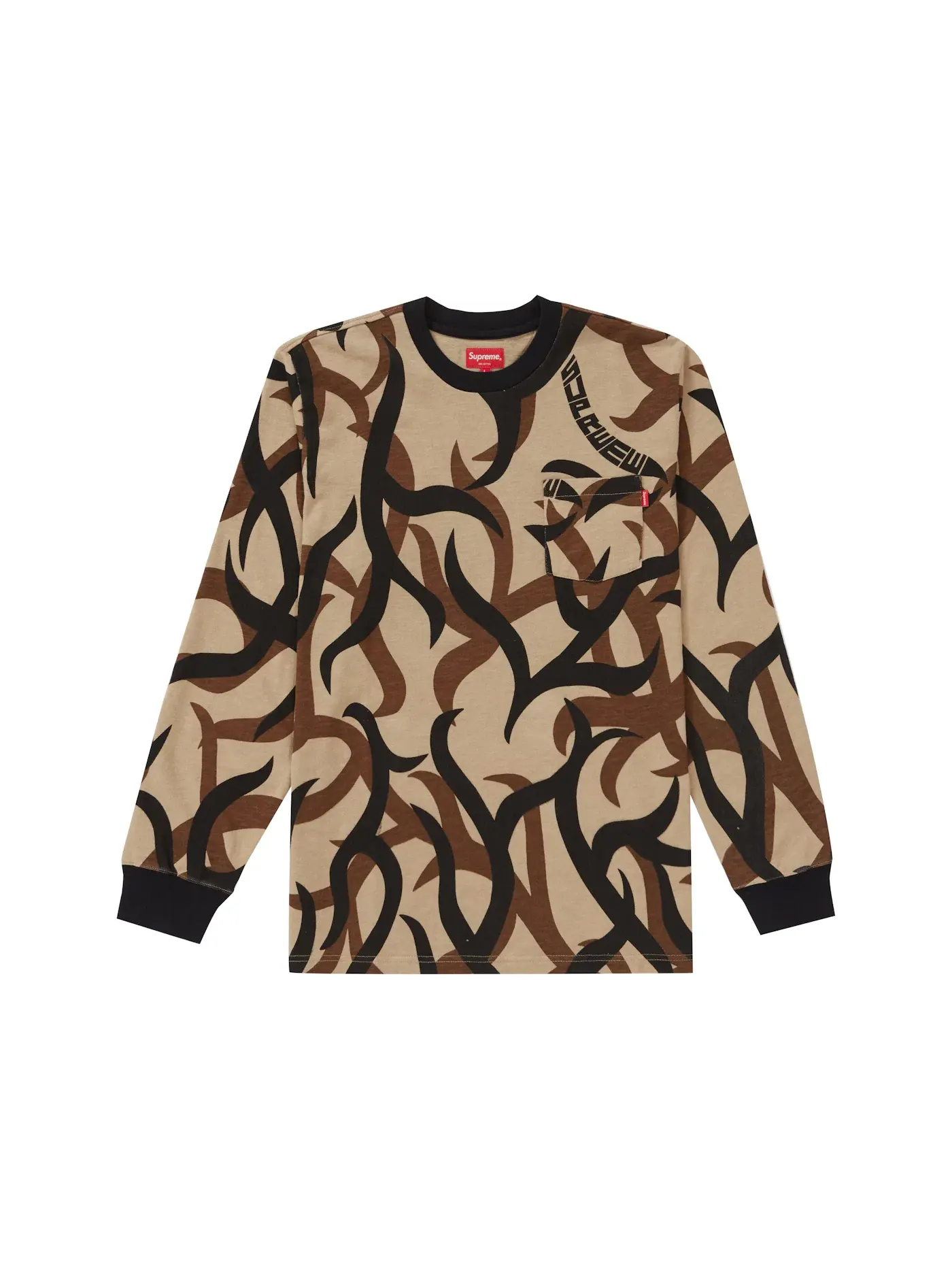Мужская футболка с длинным рукавом Supreme Tee — изображение 1 из 1, бежевый