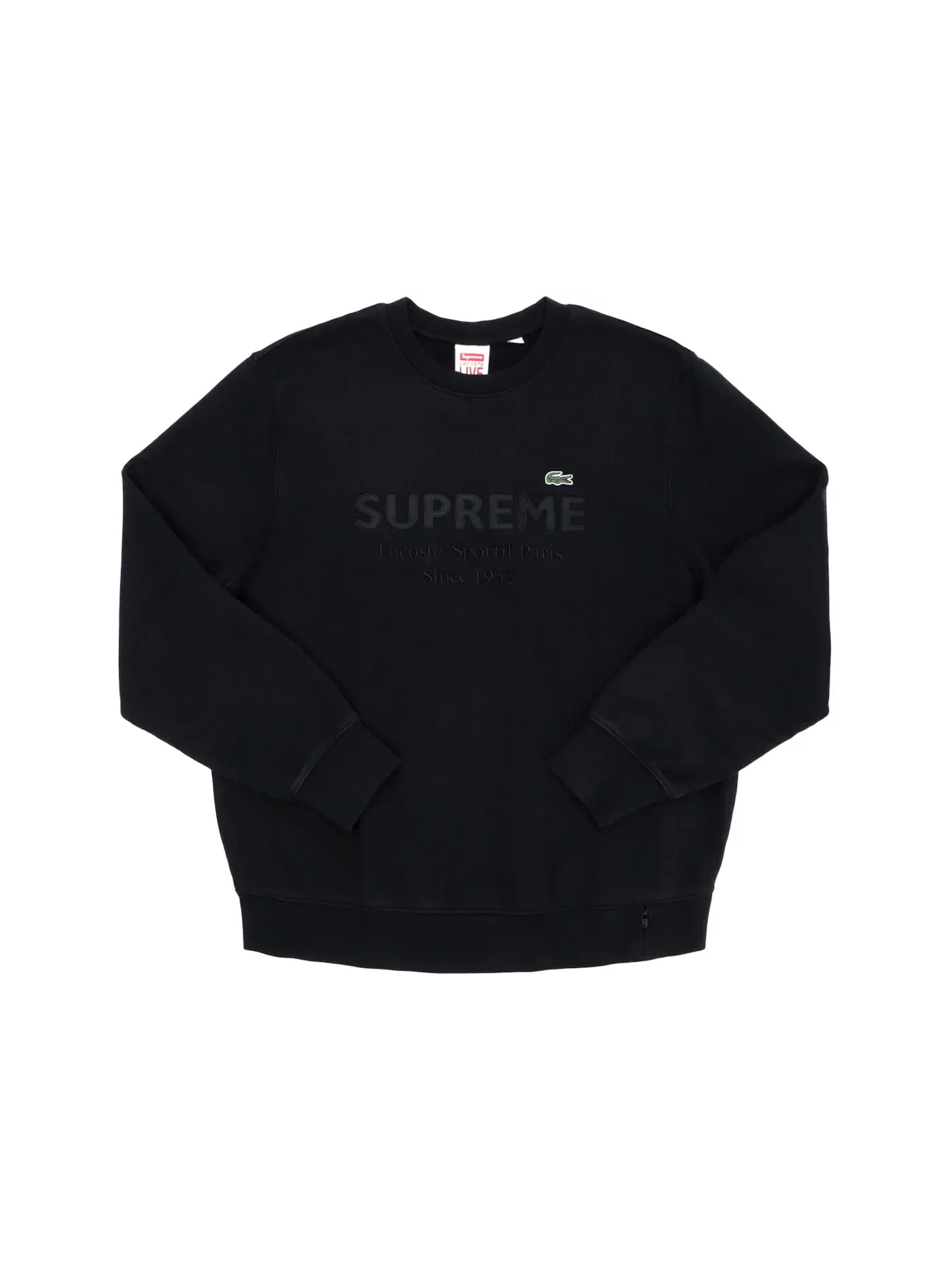 Мужской свитшот с принтом Supreme LACOSTE Crewneck — изображение 1 из 1, черный