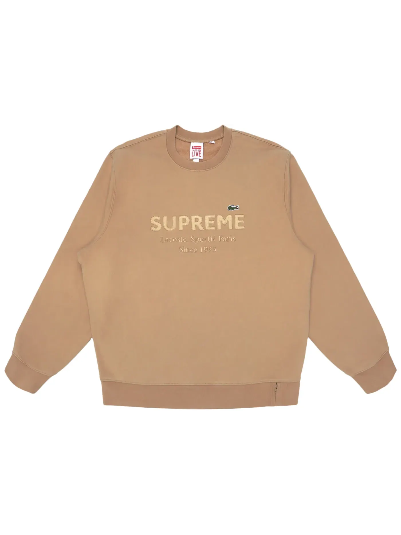 Мужской свитшот Supreme LACOSTE Crewneck — изображение 1 из 1, коричневый