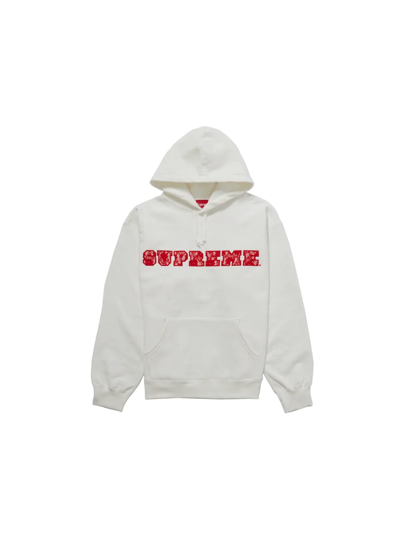 Мужская худи с кружевными вставками Supreme Sweatshirt — изображение 1 из 1, белый