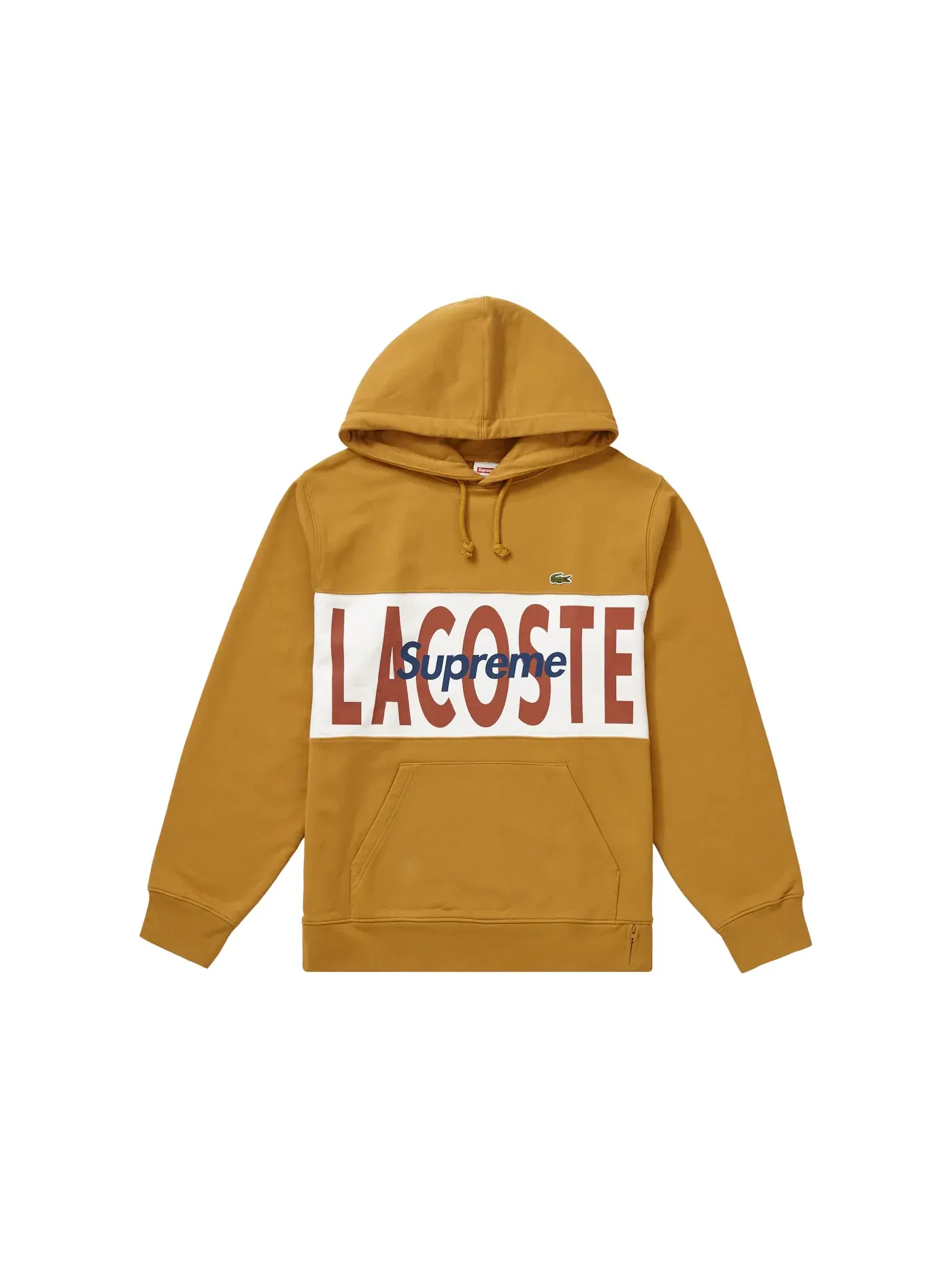 Мужской худи с принтом Supreme LACOSTE Logo Panel Hooded Sweatshirt — изображение 1 из 1, золото