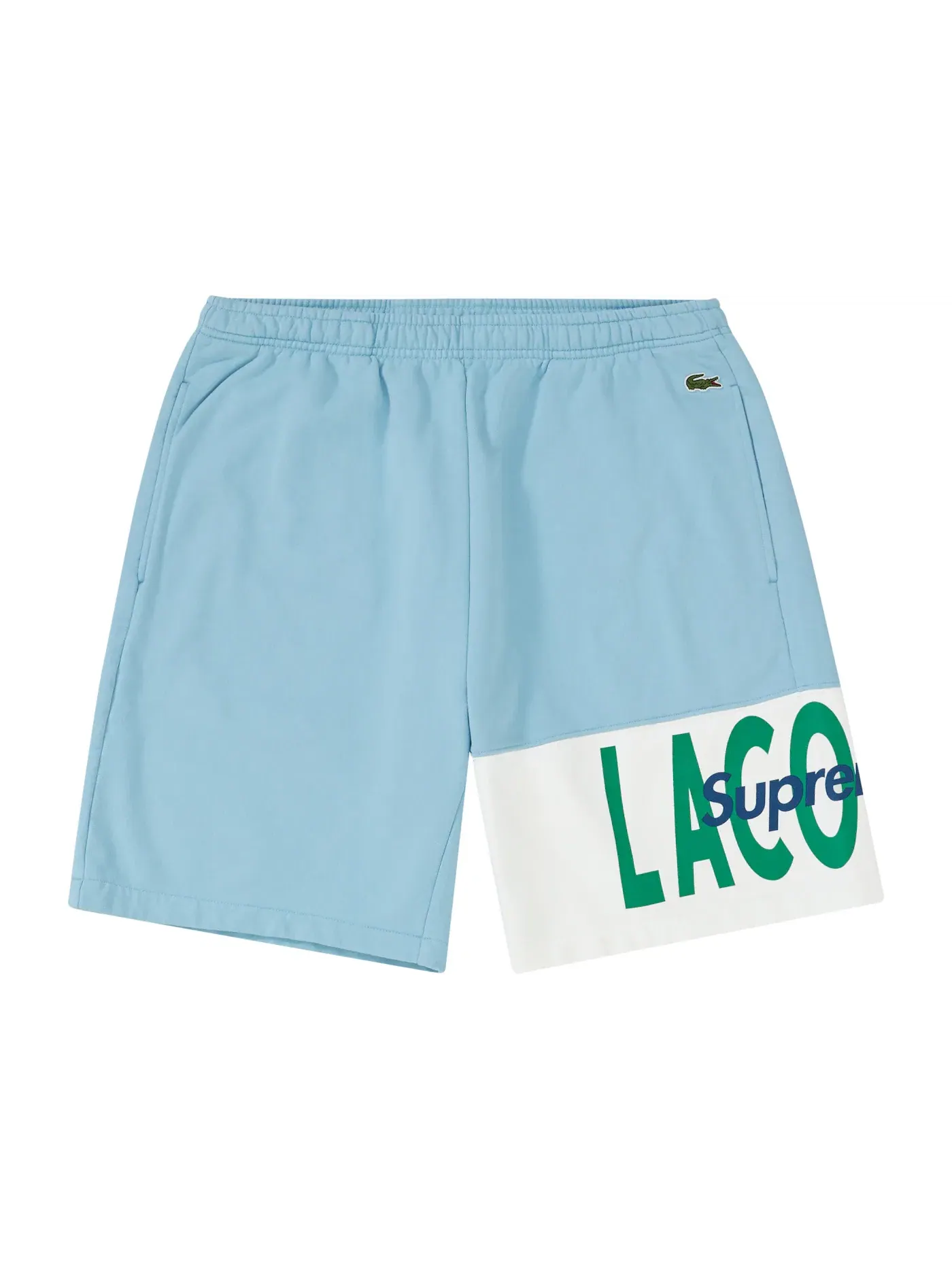 Мужские шорты с панельным логотипом Supreme LACOSTE — изображение 1 из 2, светлый синий