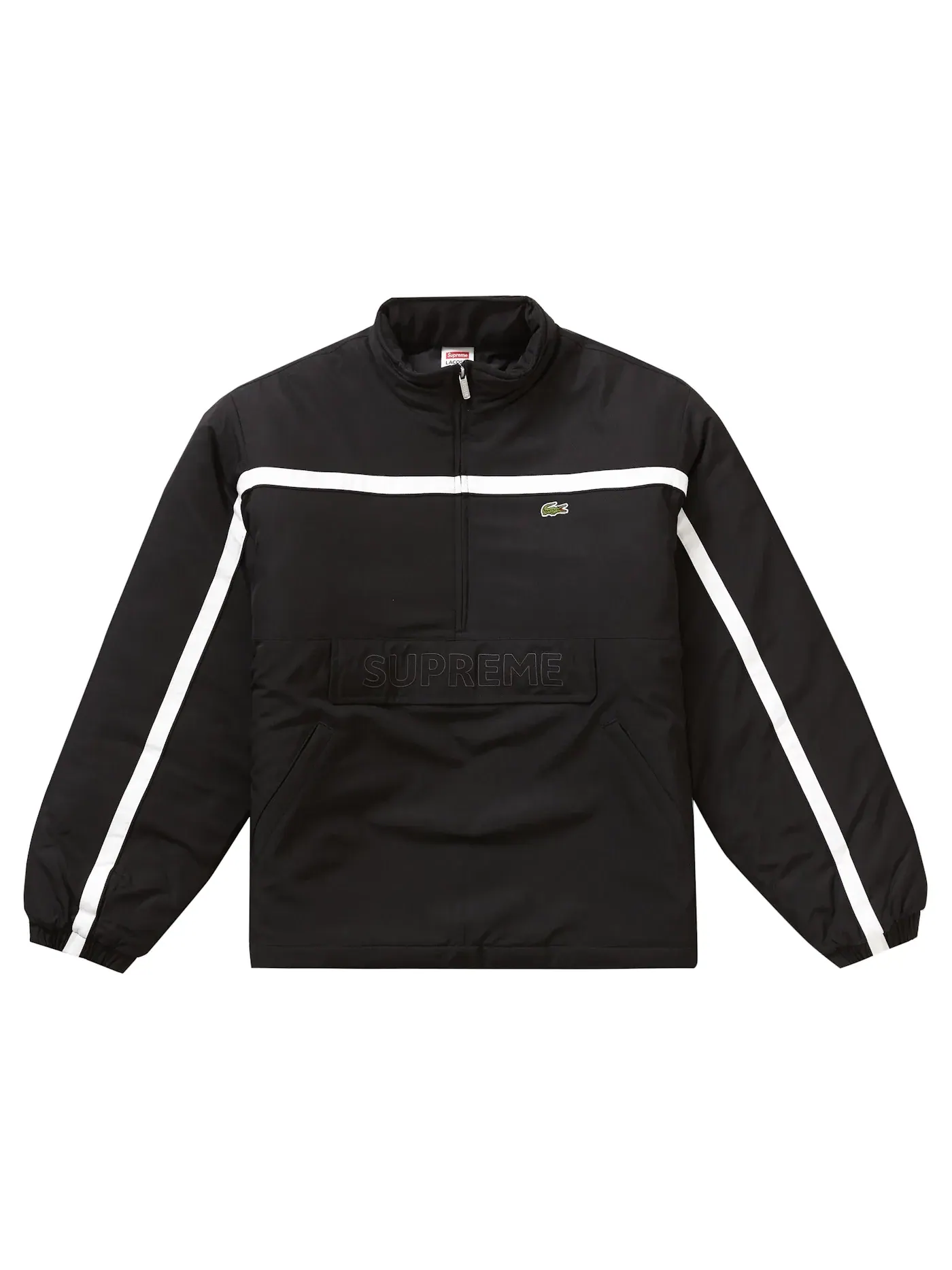Мужская куртка-пуховик с полузастежкой-молнией LACOSTE Supreme Puffy Half Zip Pullover — изображение 1 из 2, черный