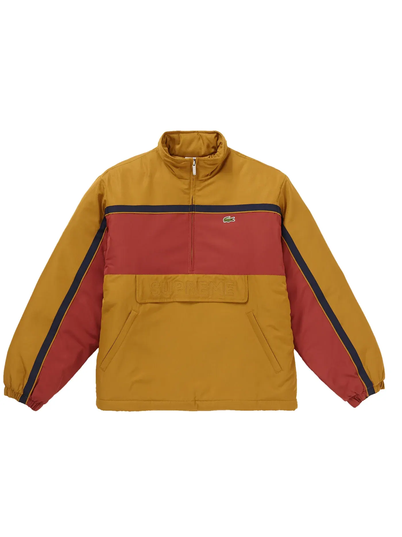 Мужская куртка с принтом Supreme LACOSTE Puffy Half Zip Pullover — изображение 1 из 2, золото