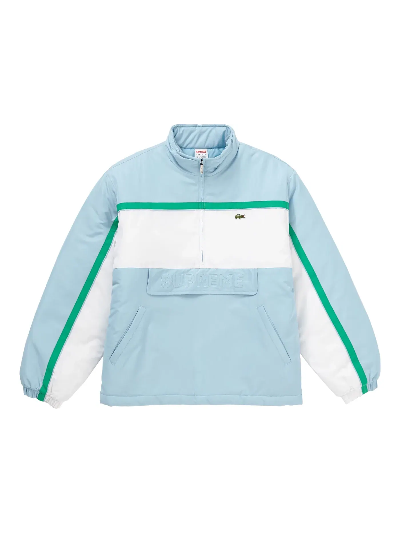 Мужская куртка-пуховик с полузастежкой-молнией Supreme LACOSTE — изображение 1 из 2, светлый синий