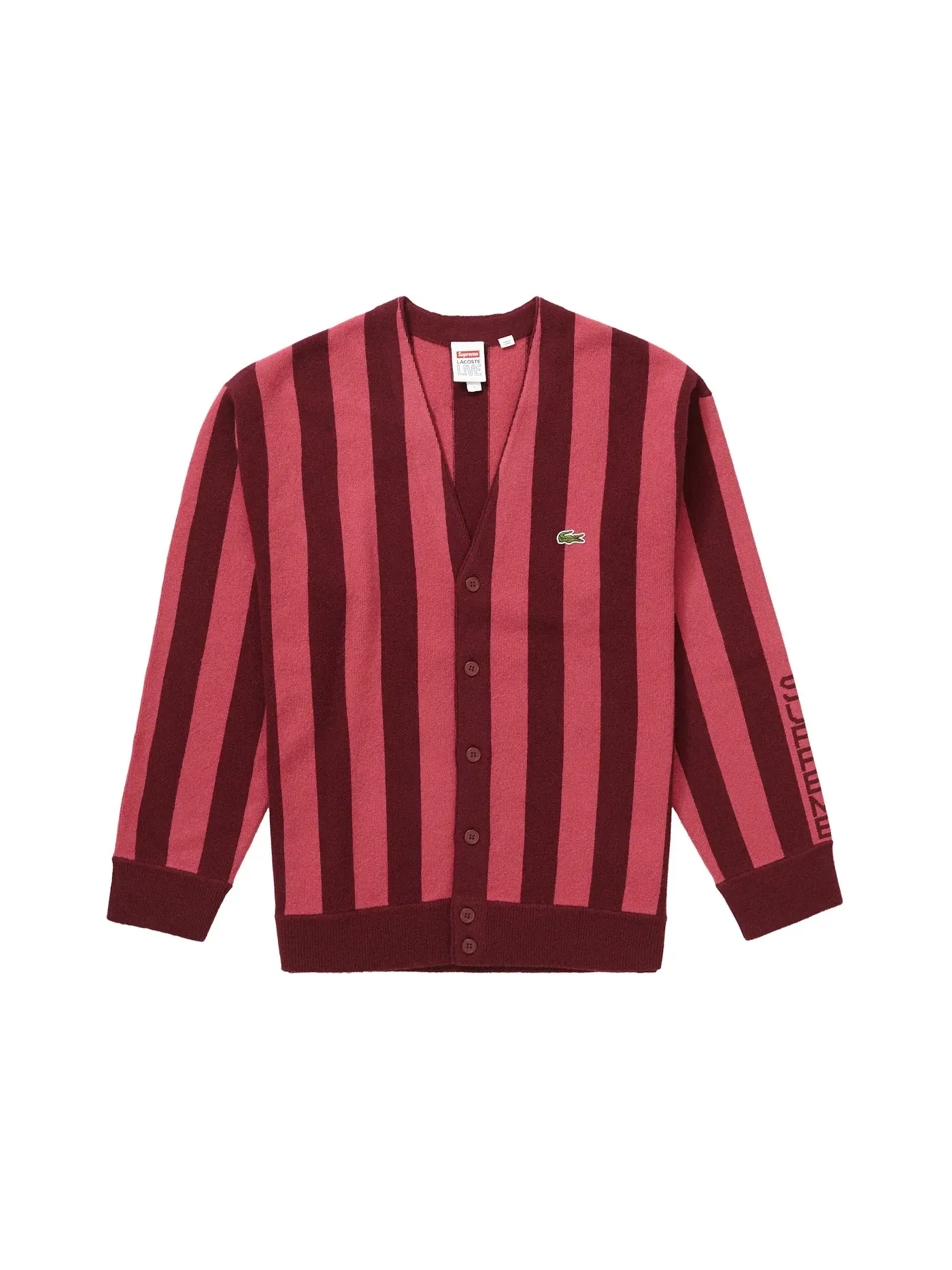 Мужской кардиган с полосками Cardigan Supreme — изображение 1 из 1, бордовый