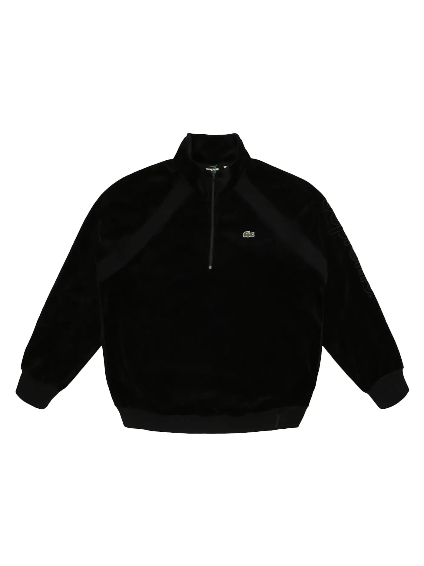 Мужская куртка из велюра Supreme LACOSTE Velour Half-Zip Track Top — изображение 1 из 1, черный