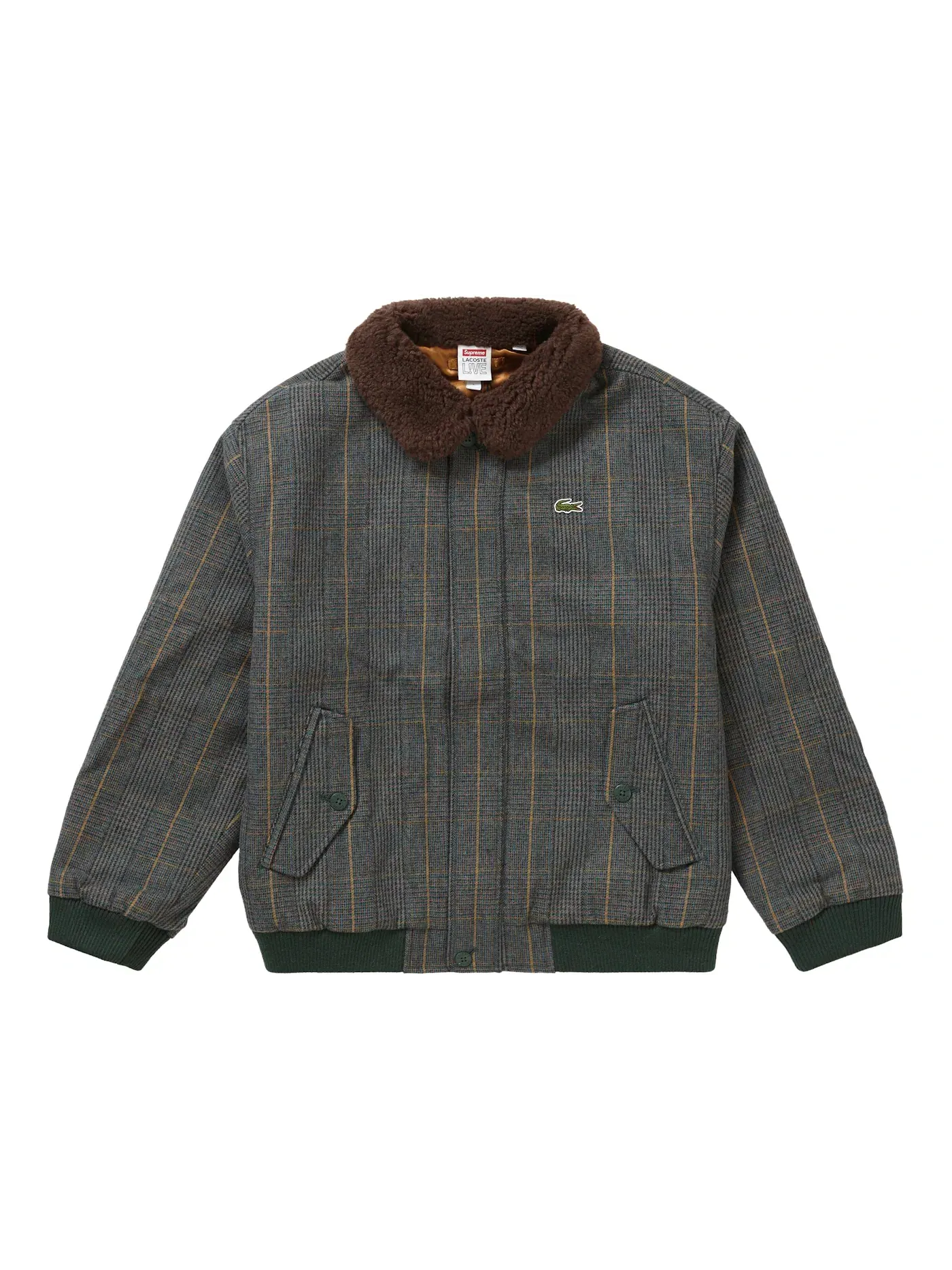 Мужская куртка-бомбер из шерсти Supreme LACOSTE Wool Bomber Jacket
