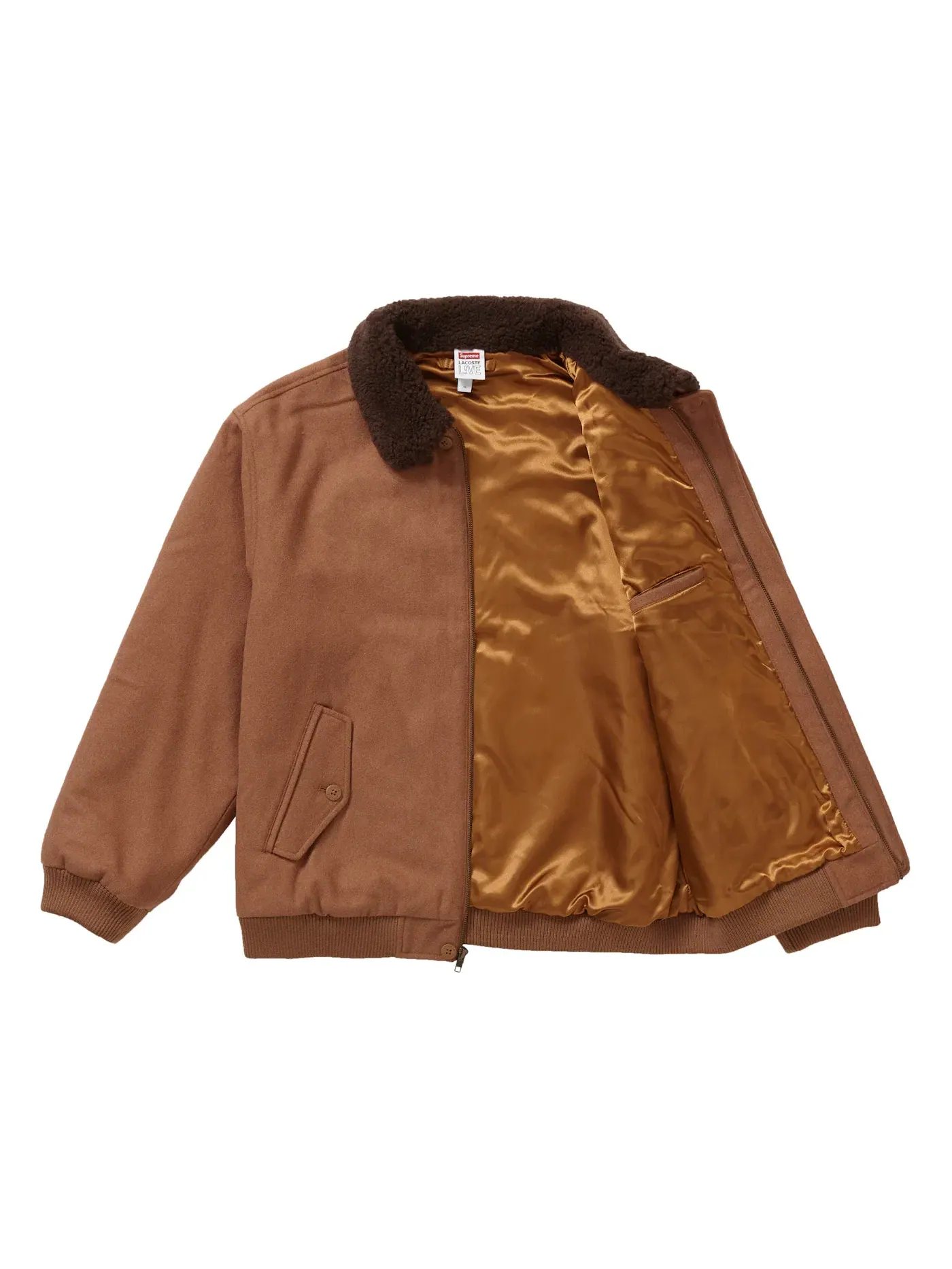 Мужская куртка-бомбер из шерсти Bomber Jacket Supreme — изображение 2 из 3, бежевый