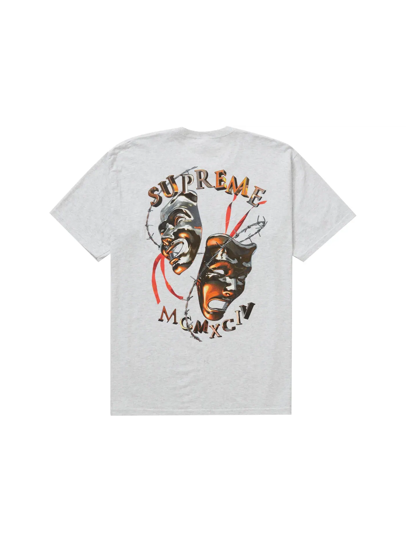 Мужская футболка с принтом Laugh Now Tee Supreme — изображение 2 из 2, серый