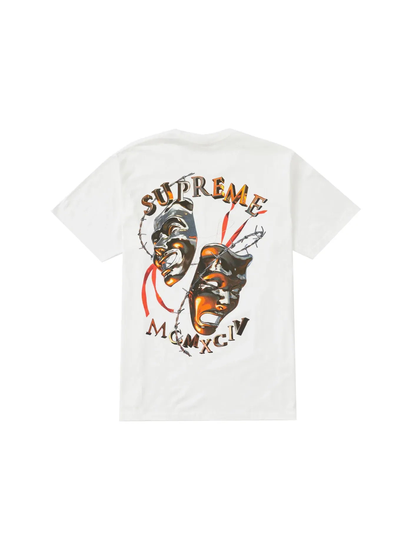 Мужская футболка с принтом Laugh Now Tee Supreme — изображение 2 из 2, белый