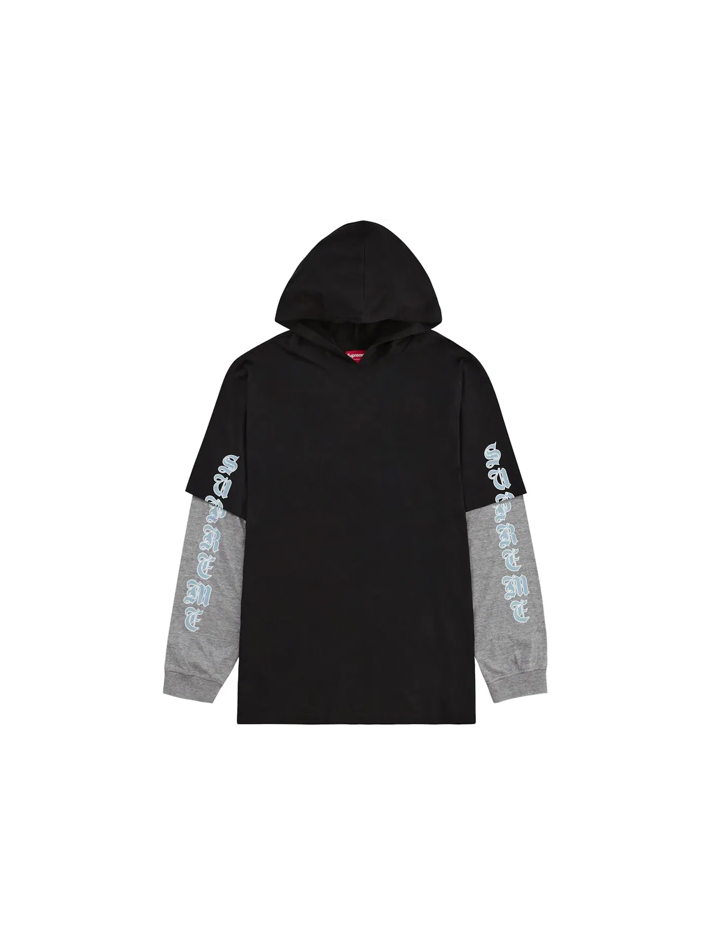 Мужская футболка с капюшоном Supreme Layered Hooded L/S Top — изображение 1 из 1, черный