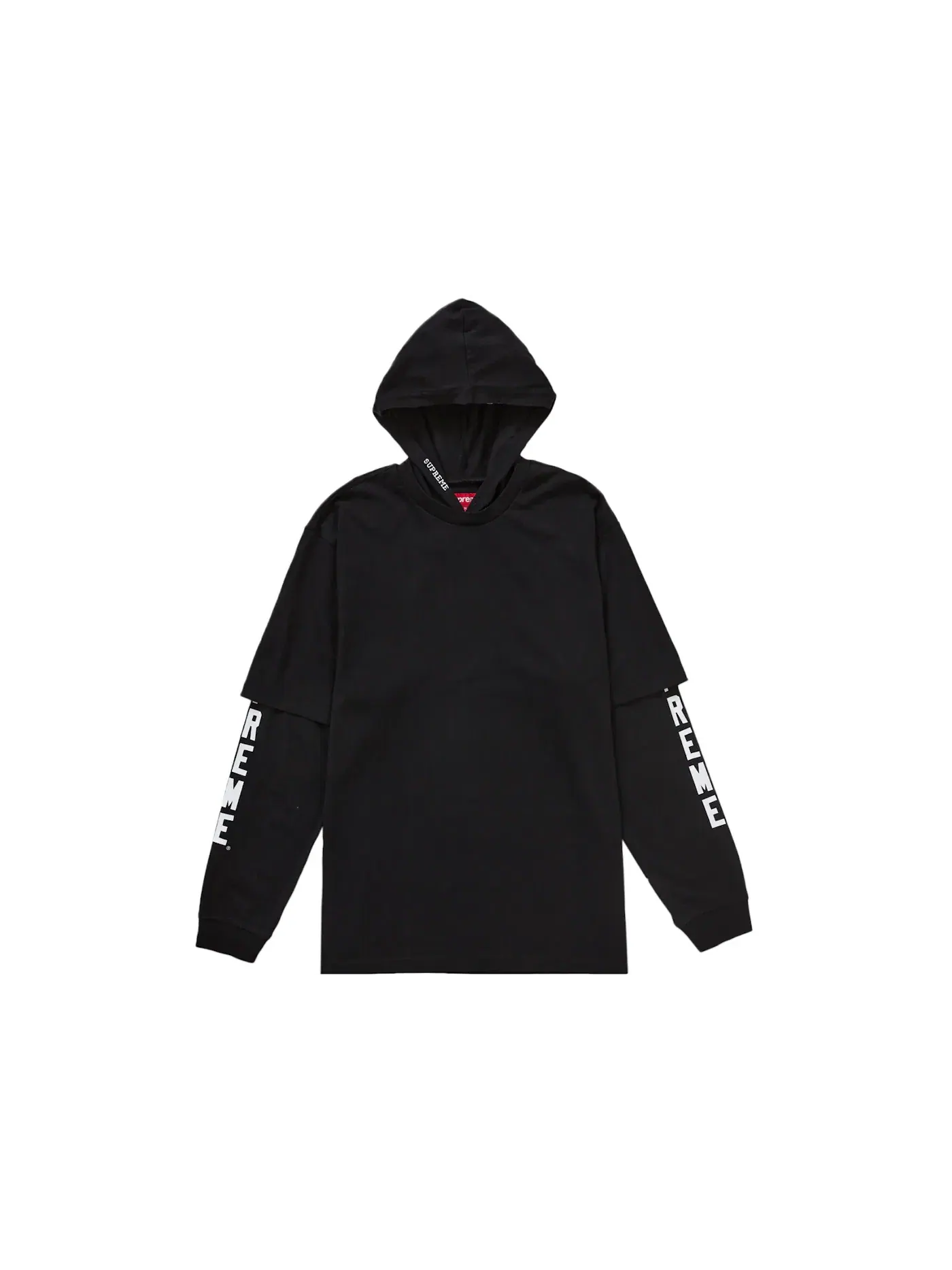 Мужская футболка Supreme Layered Hooded L/S Top (SS24) — изображение 1 из 1, черный