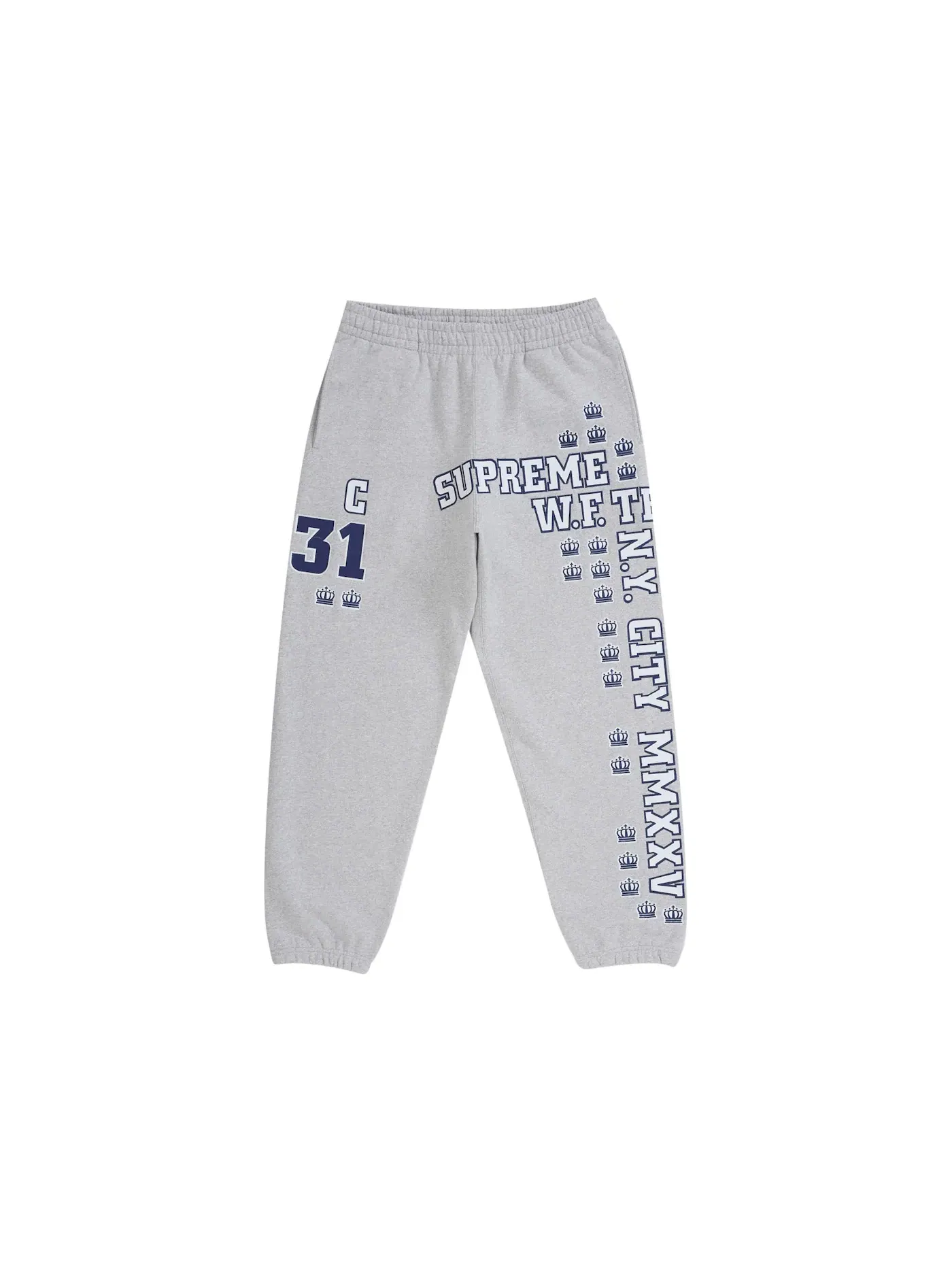 Мужские спортивные штаны с принтом Sweatpant Supreme — изображение 1 из 1, серый