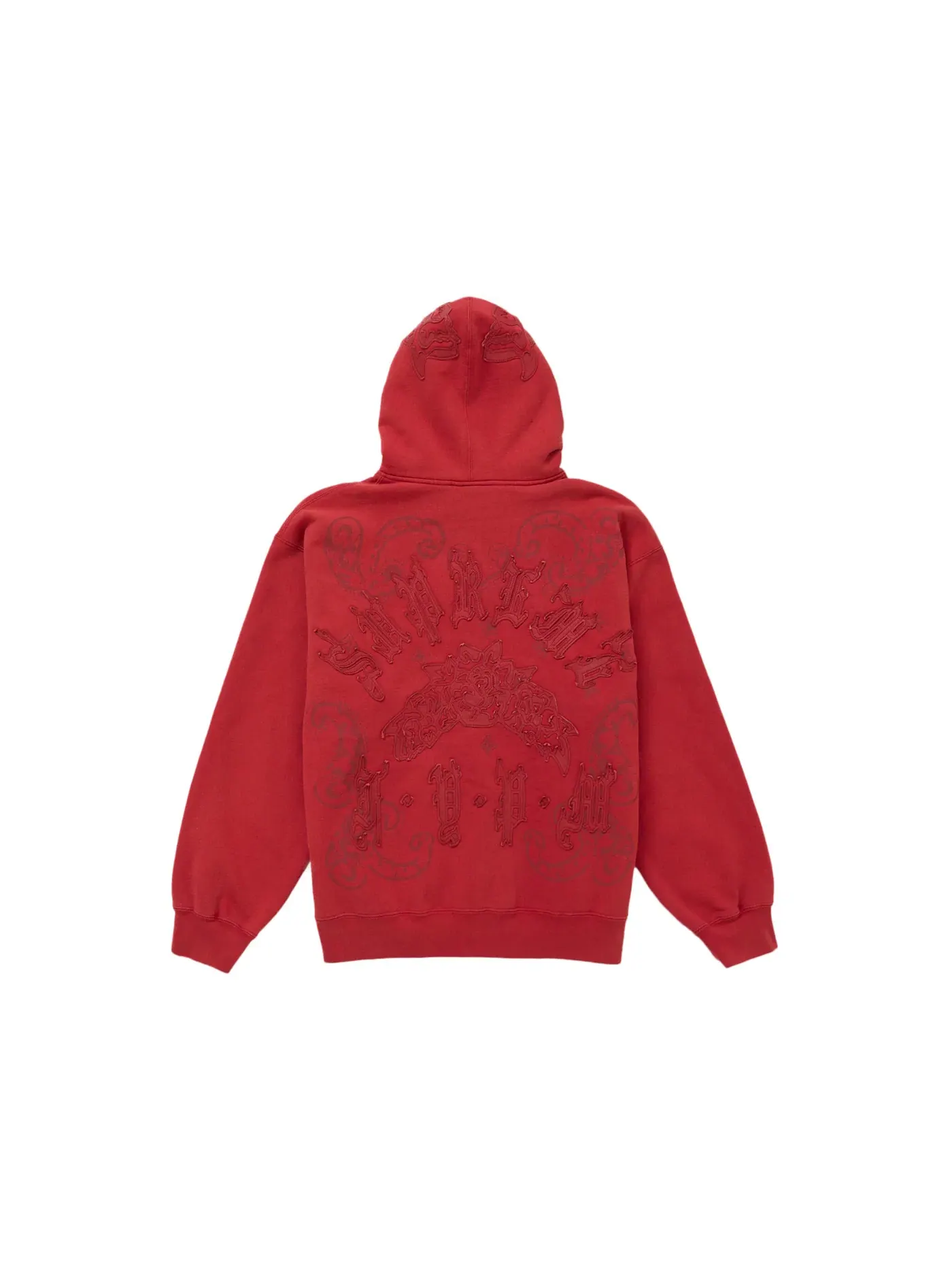 Мужская худи с кожаной аппликацией на молнии Supreme Sweatshirt — изображение 2 из 2, красный