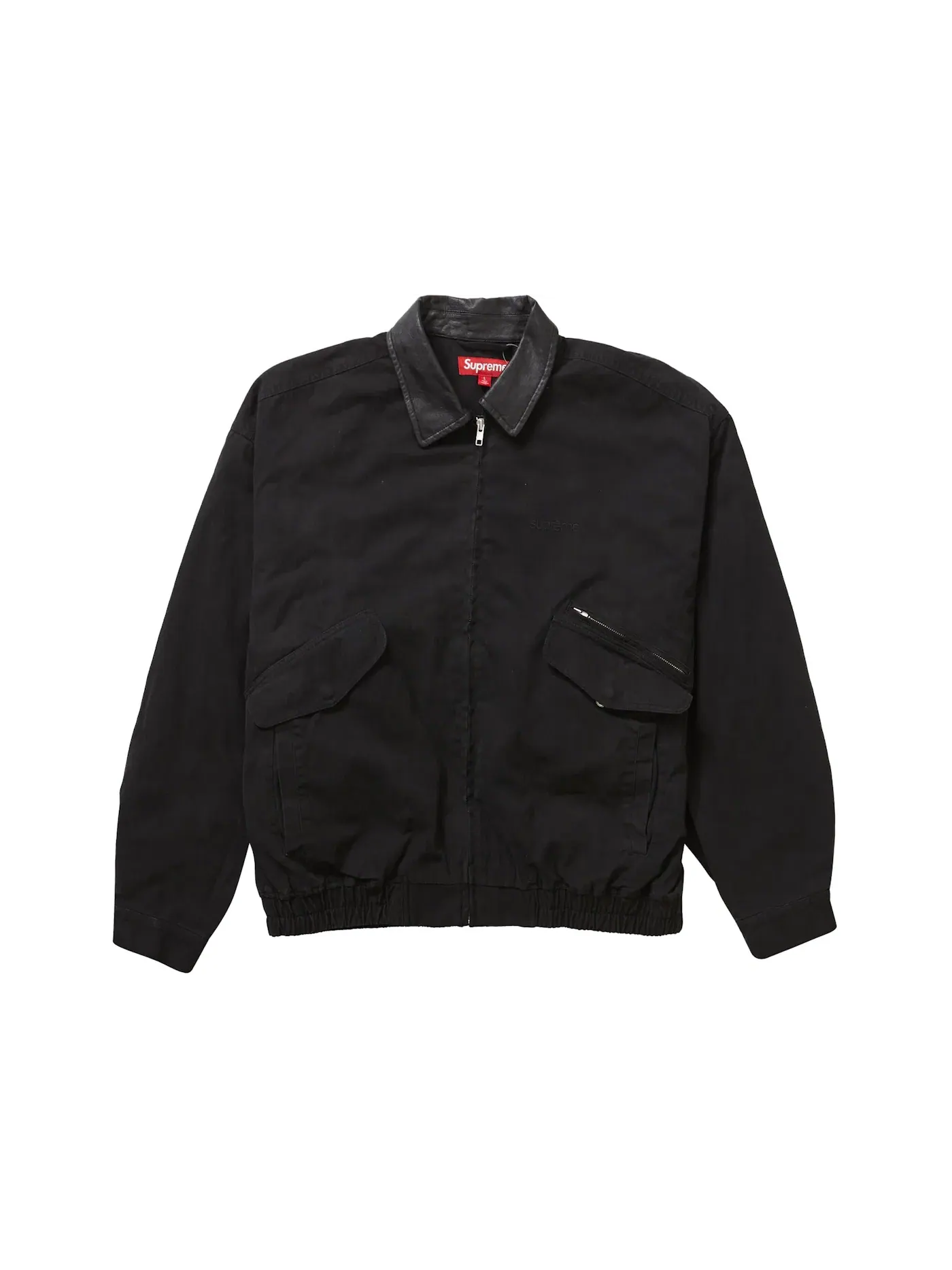 Мужская куртка-утилитарка из кожи Supreme Jacket — изображение 1 из 3, черный